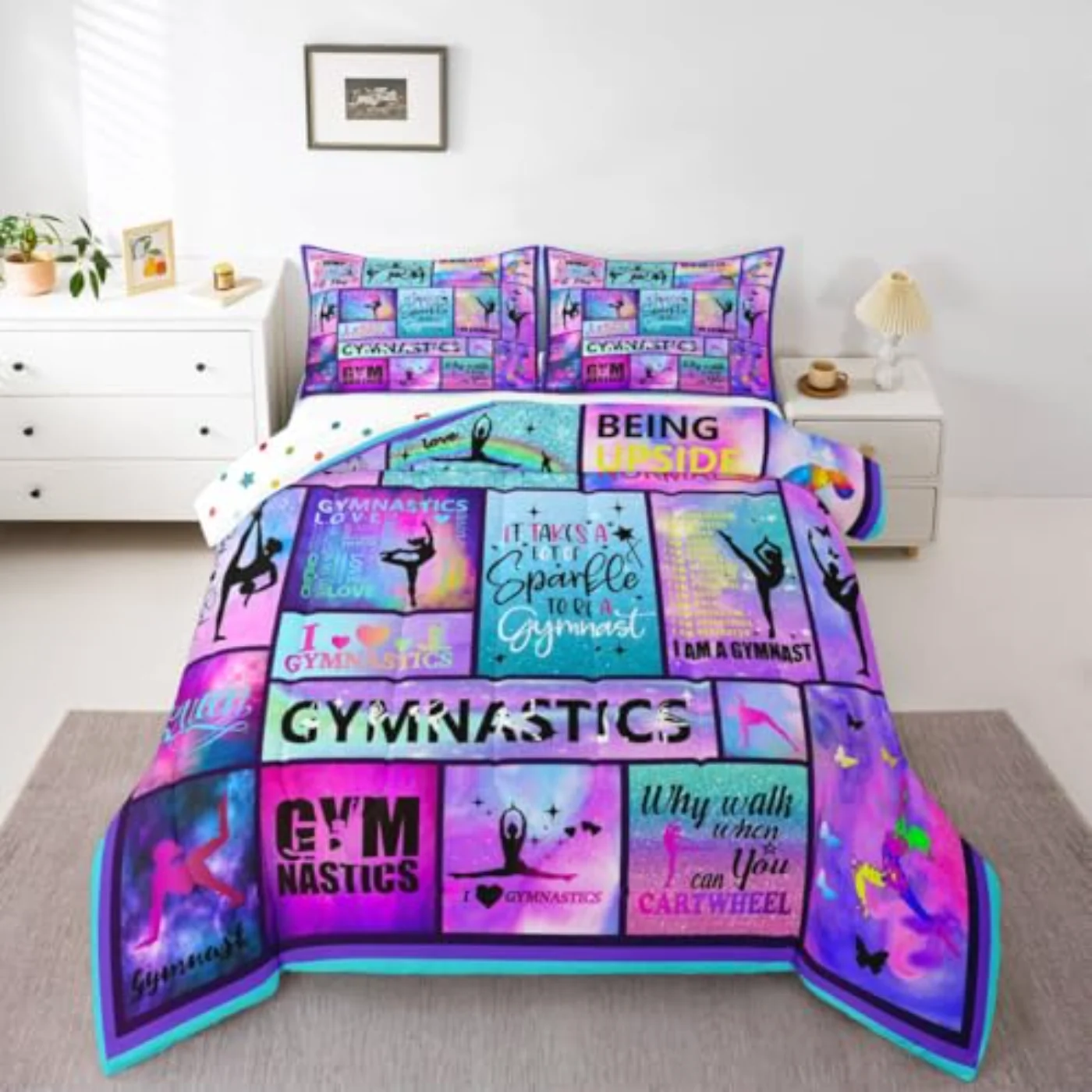 Gymnastics Gifts Insert Quilt, Queen