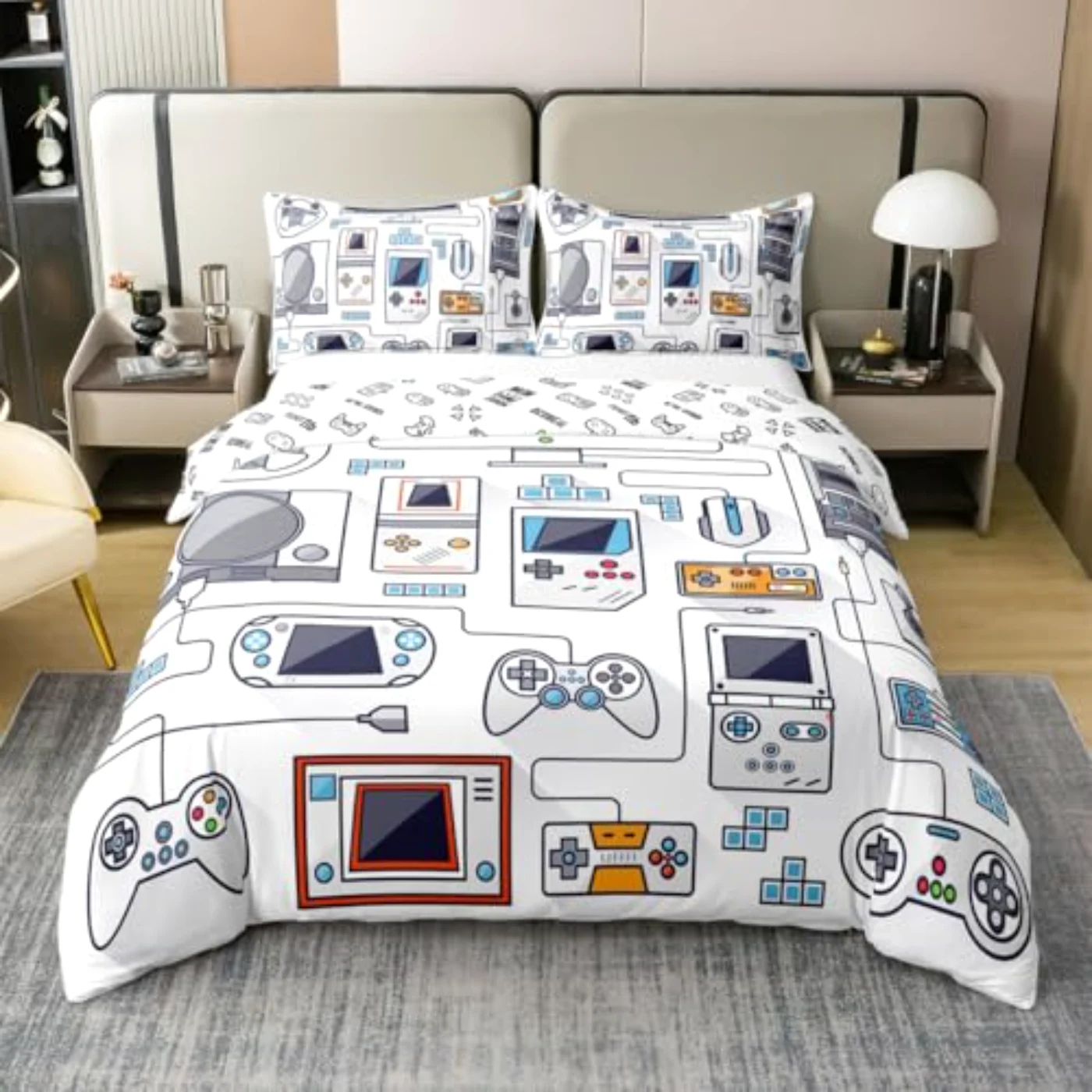 Cotton Gamer Boys Duvet Cover, Full