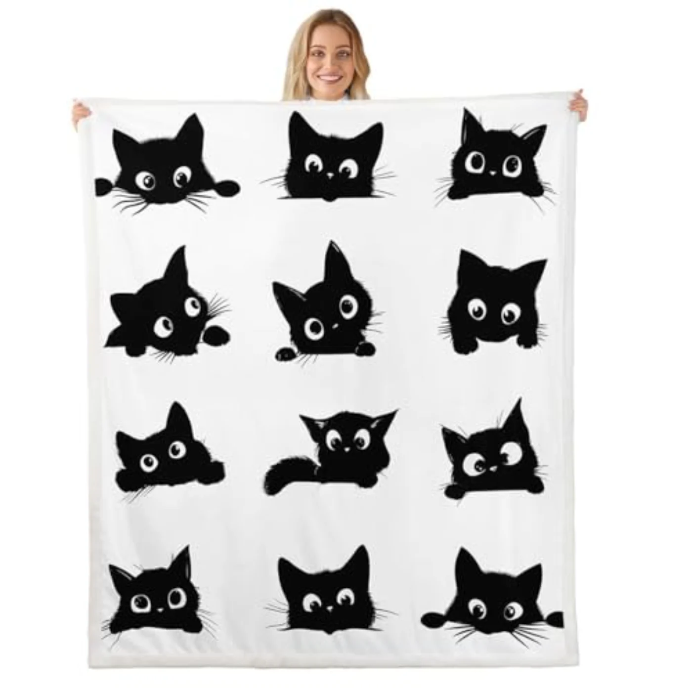 Cute Cat Fleece Blanket Throw Throw