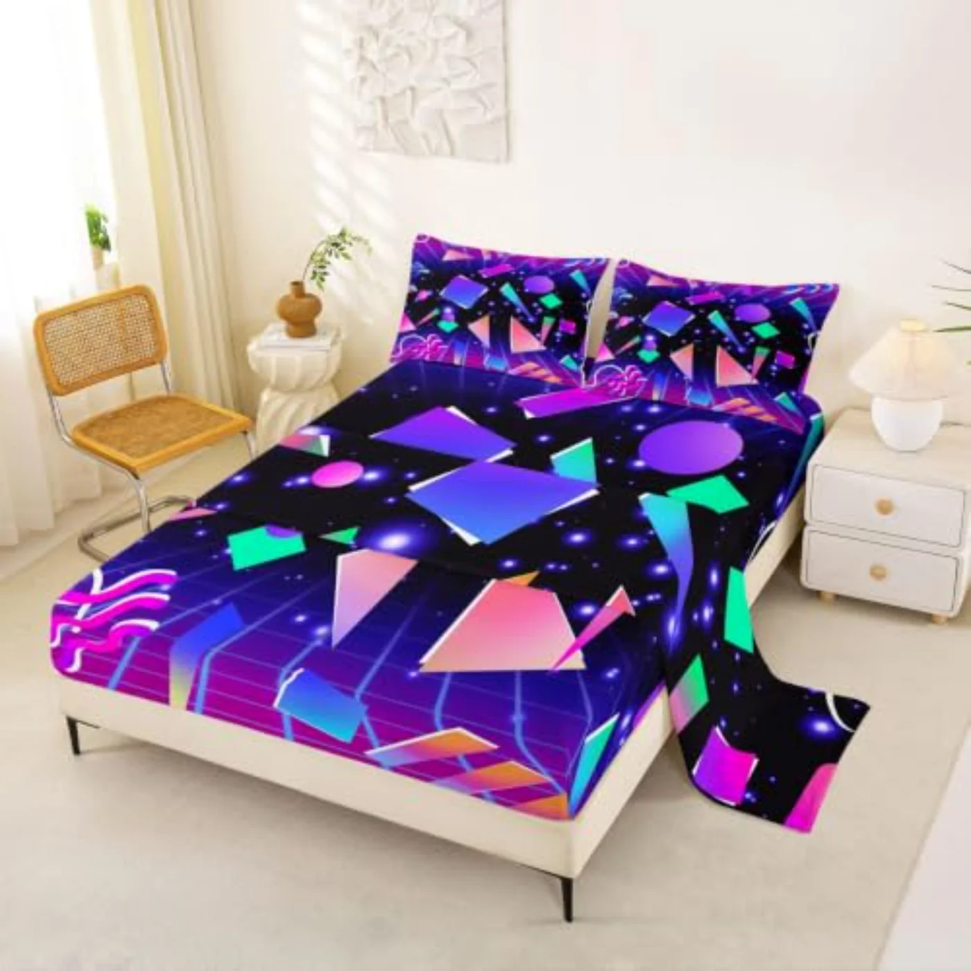 Kids Decorative Sheets Blue Multicolor Sheet Set, Queen