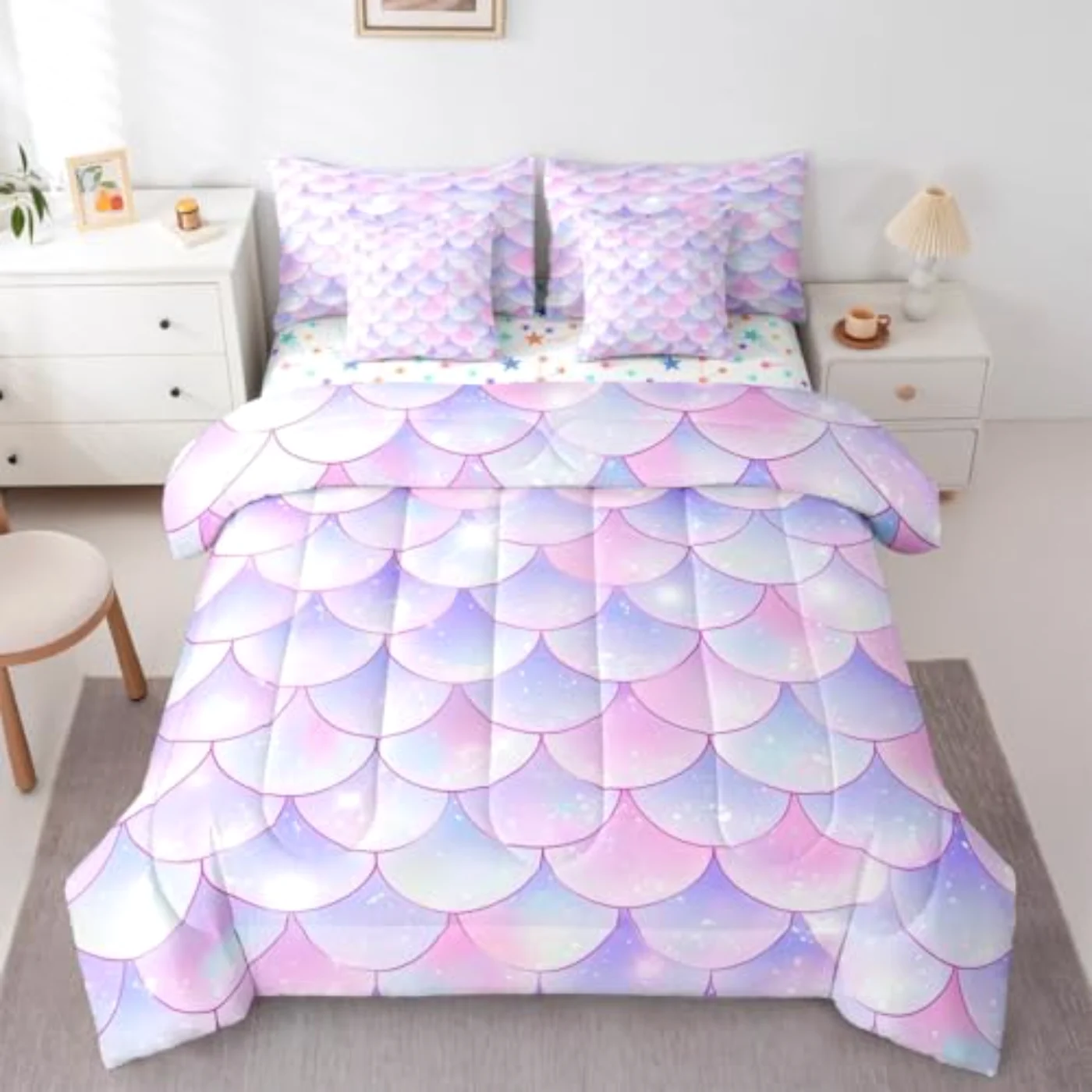 Mermaid Scale In Bag Comforter Set, Full