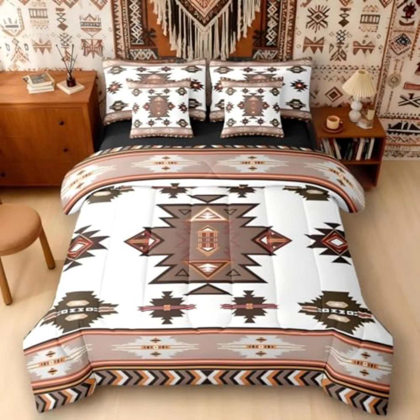 Western Sheets Comforter Set, White & Cream