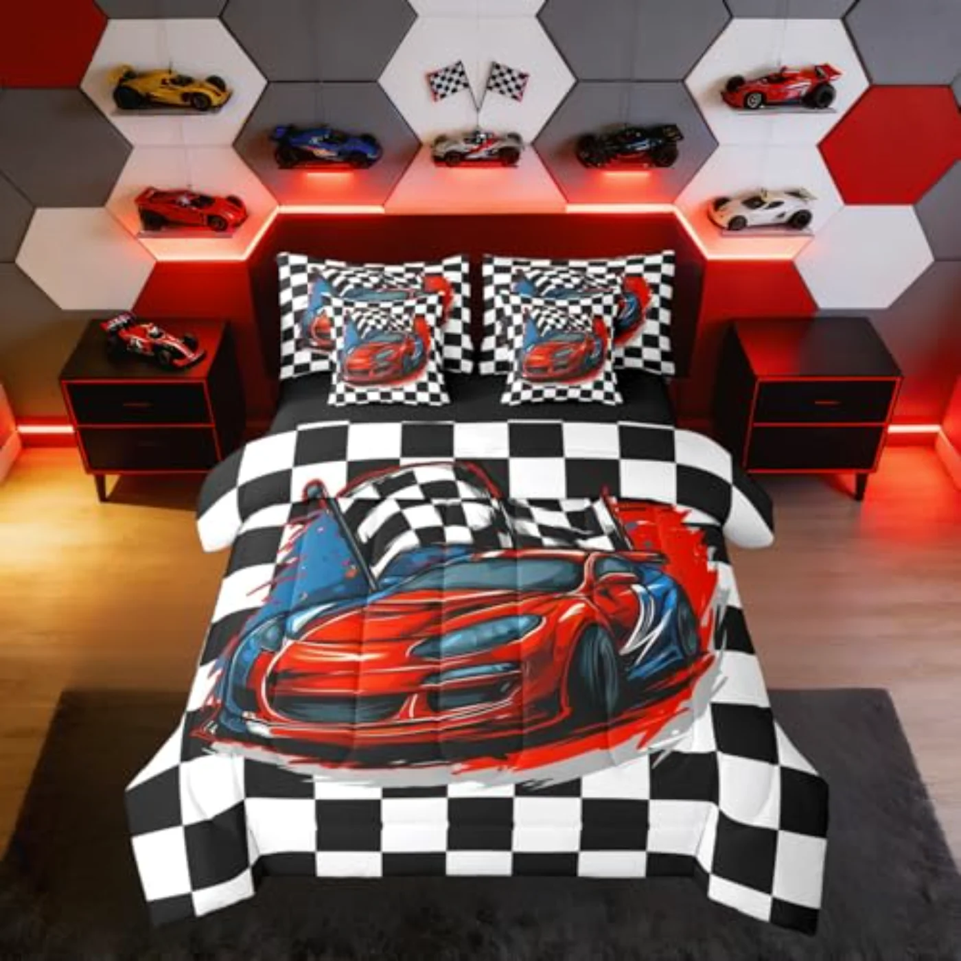 Racing Race Car Competition Extreme Comforter Set, Full