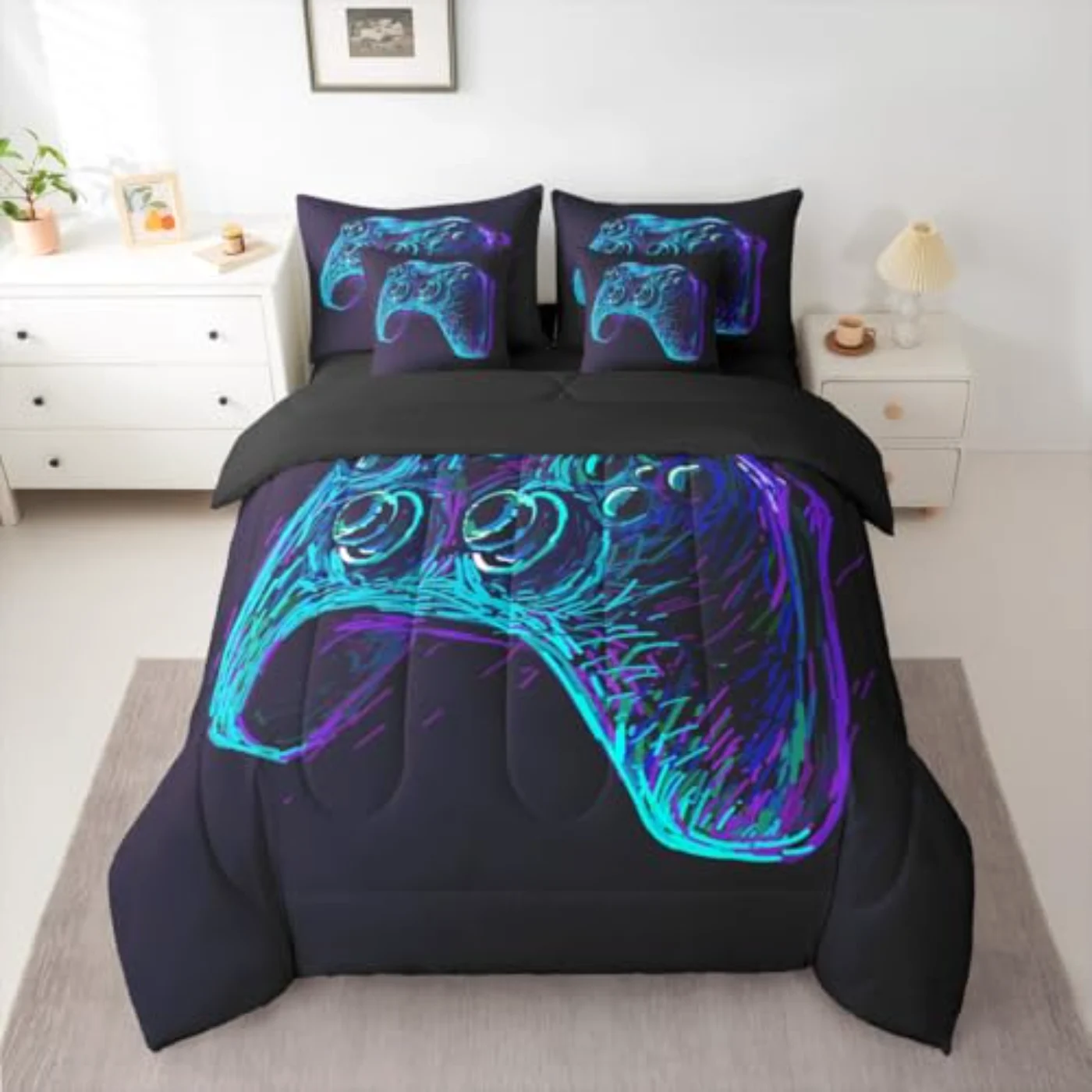 Gamer Sheets Boys Teens Gamepad Comforter Set, Full
