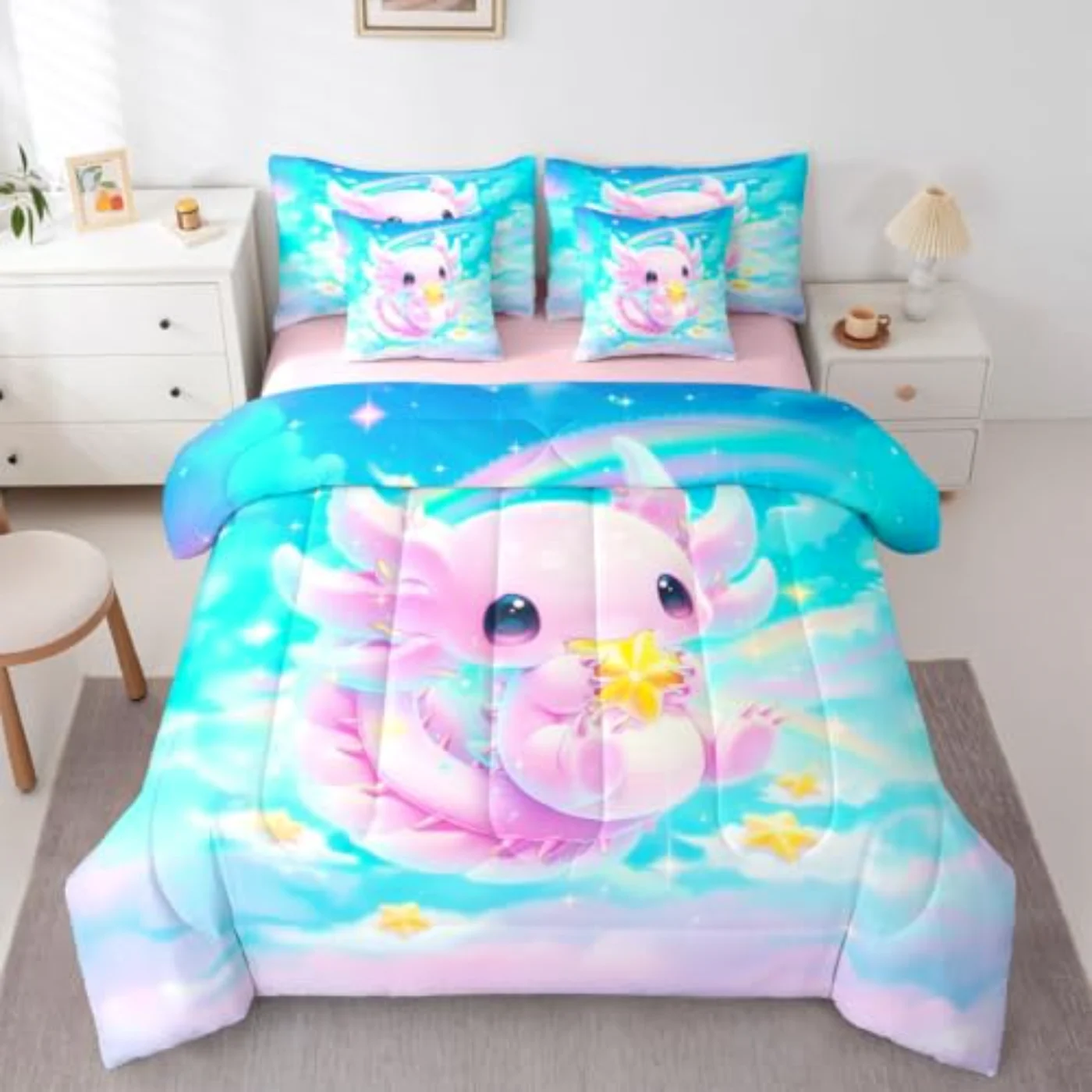 Dreamy Axolotl - In Bag Comforter Set, Full