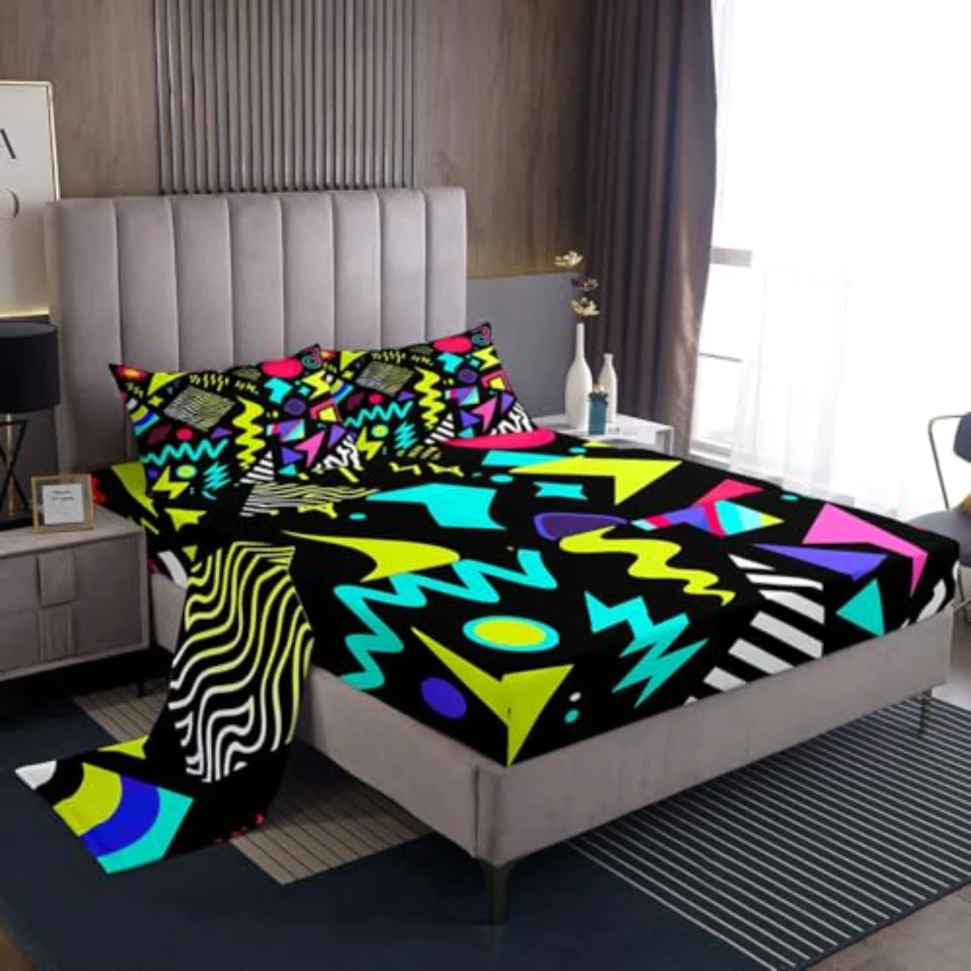Geometric Sheets S S Hip Sheet Set, Queen