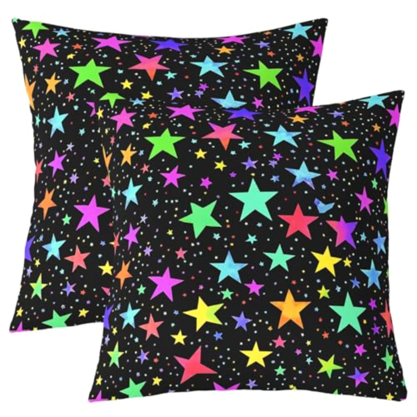 Kawaii Glitter Stars Throw Pillow Pillow Covers