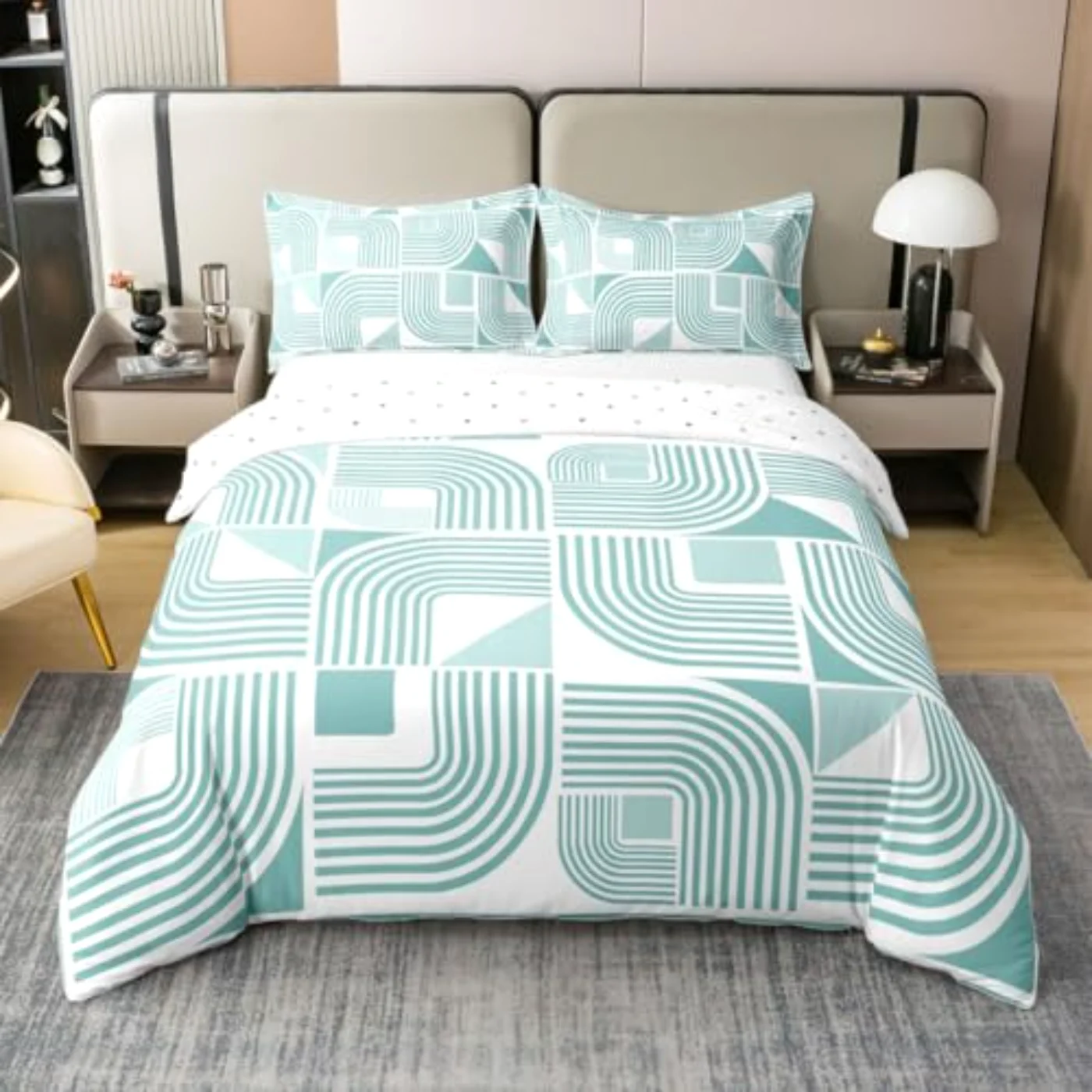 Abstract Modern Line Art Cotton Duvet Cover, Twin