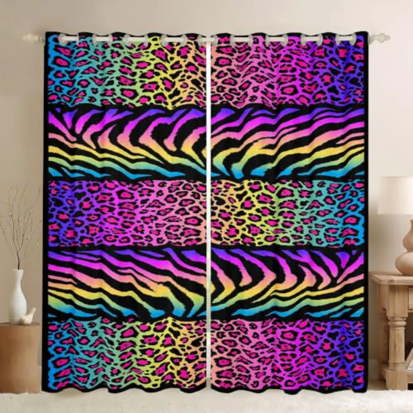 Neon Cheetah Print Wx84l Blackout Curtains