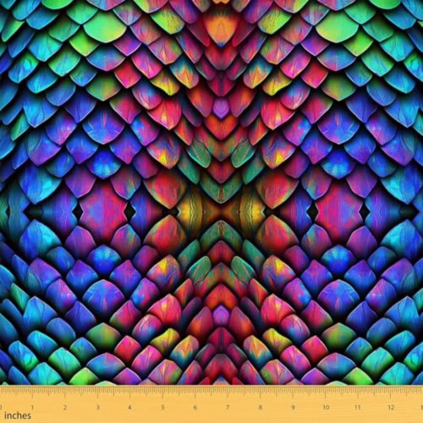 Colorful Dragon Scales Fabric By Comforter Set