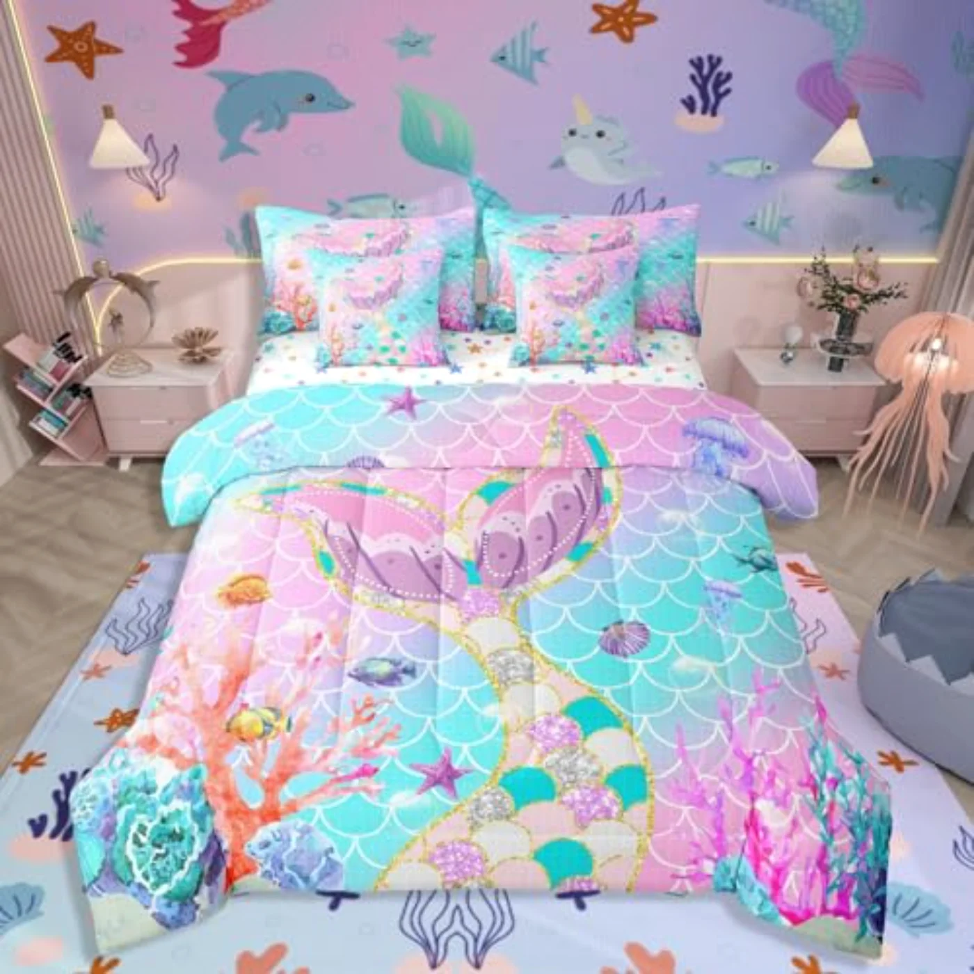 Mermaid Tail - In Bag Comforter Set, Twin