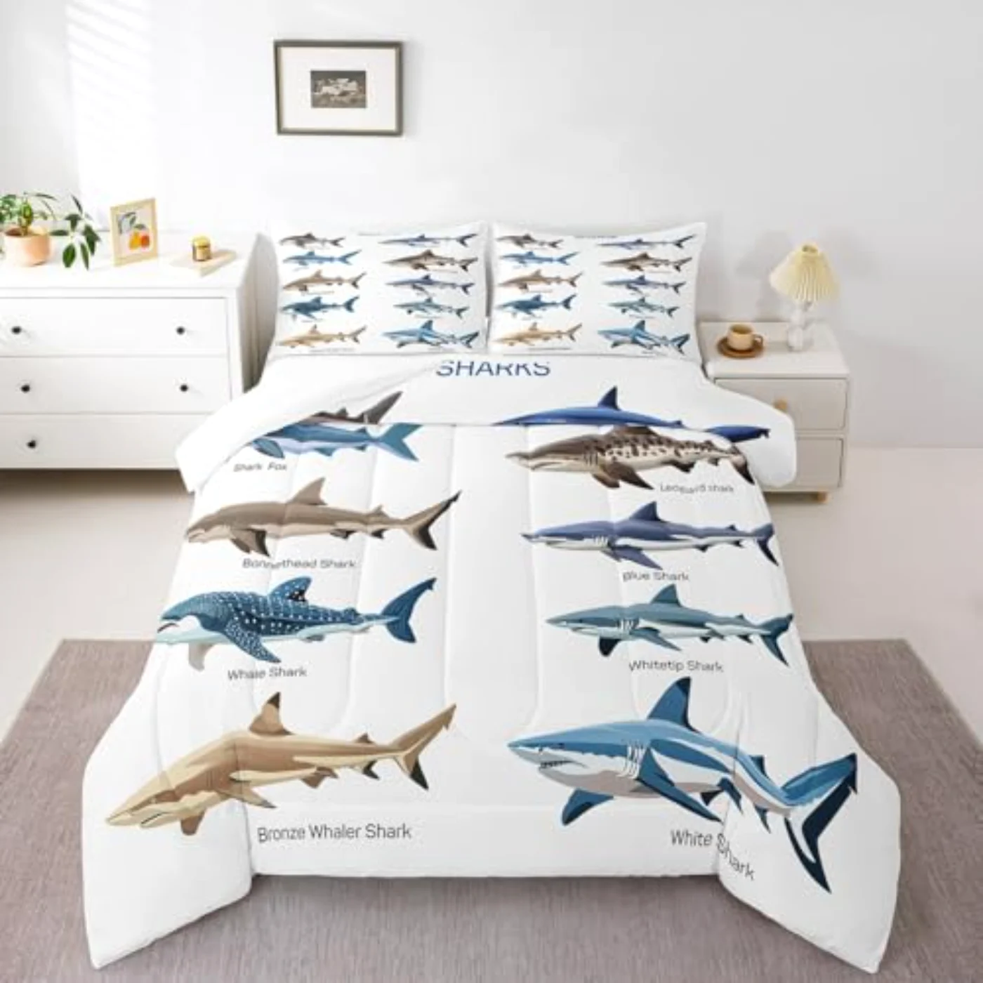 Cartoon Shark Comforter Set, Twin