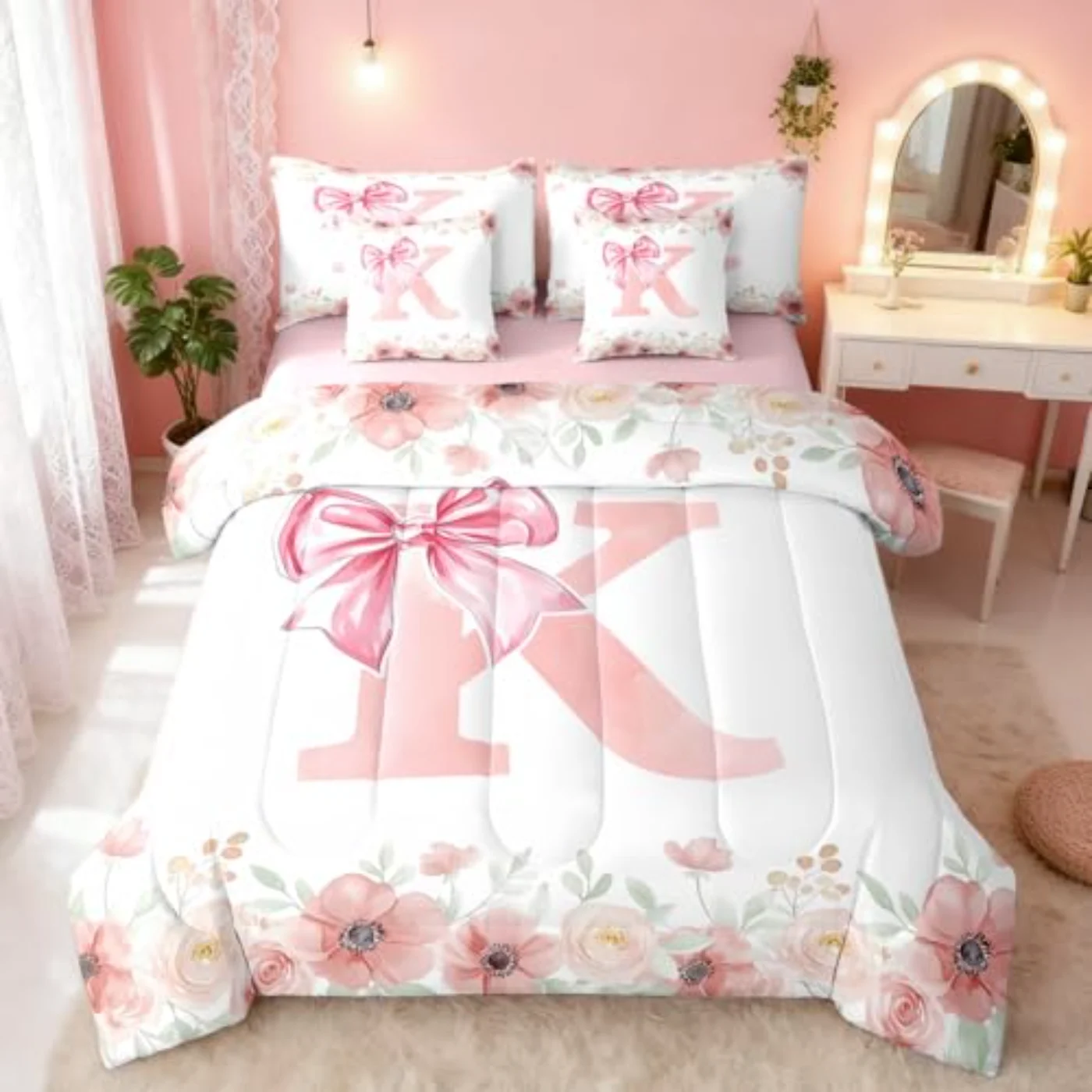 Initial Letter K In Bag Comforter Set, Full