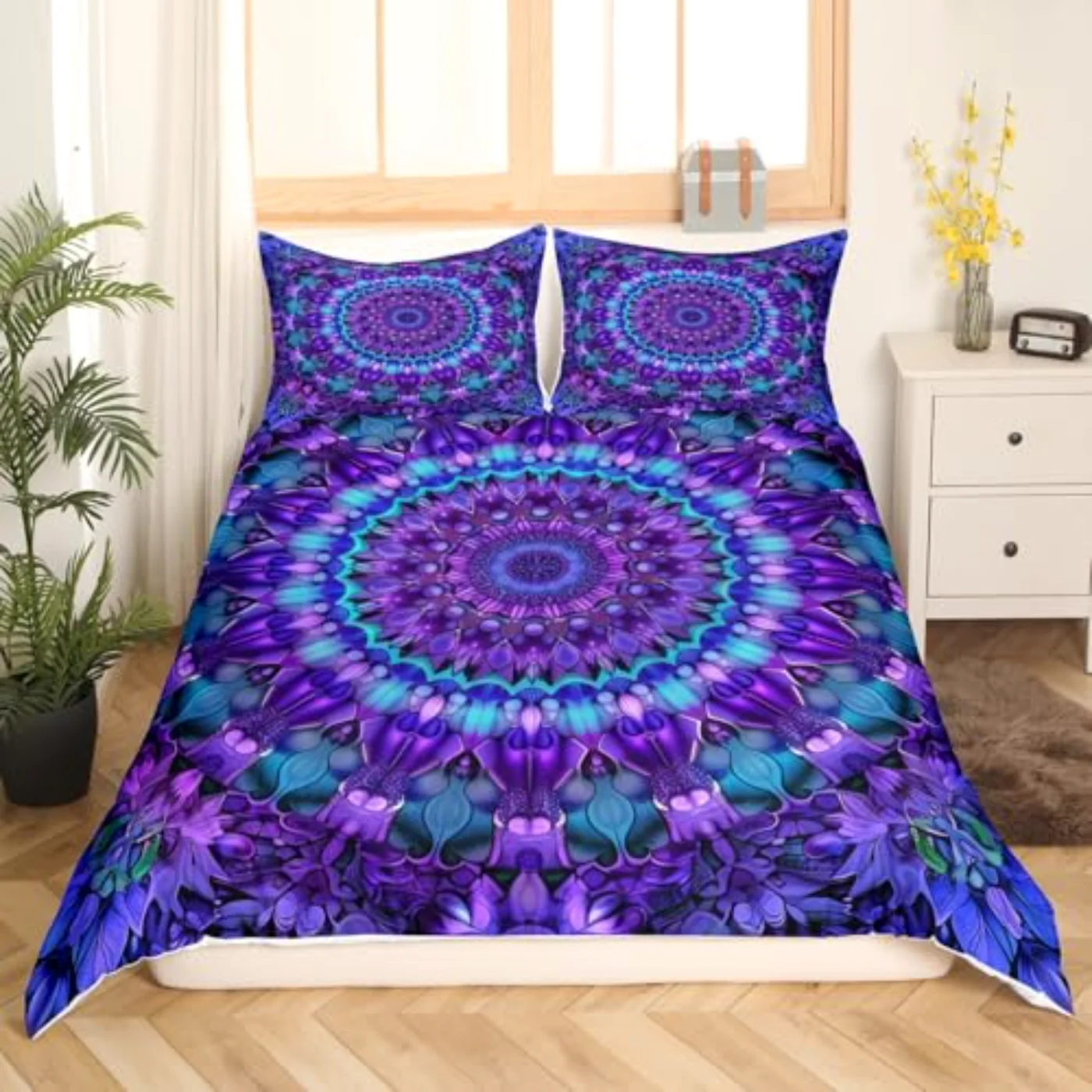 Bohemian Mandala Kids Children Tie Duvet Cover, Queen