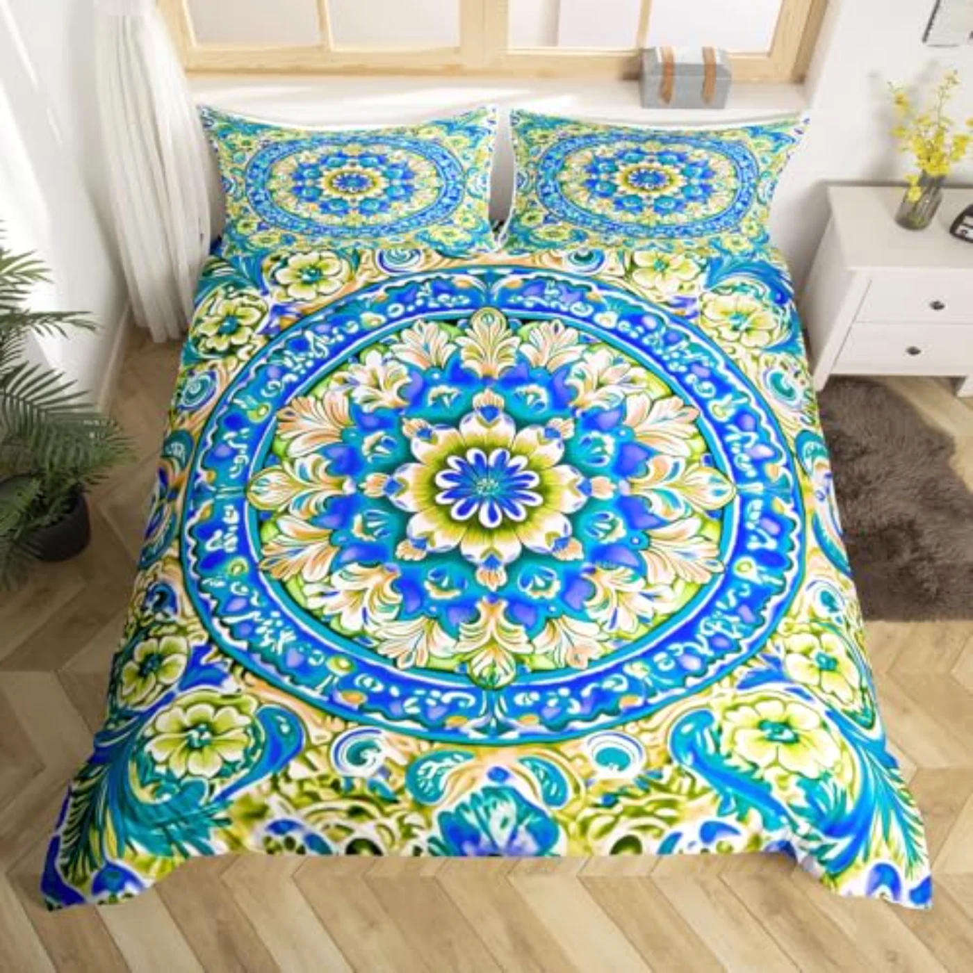 Boho Mandala Duvet Cover, Queen