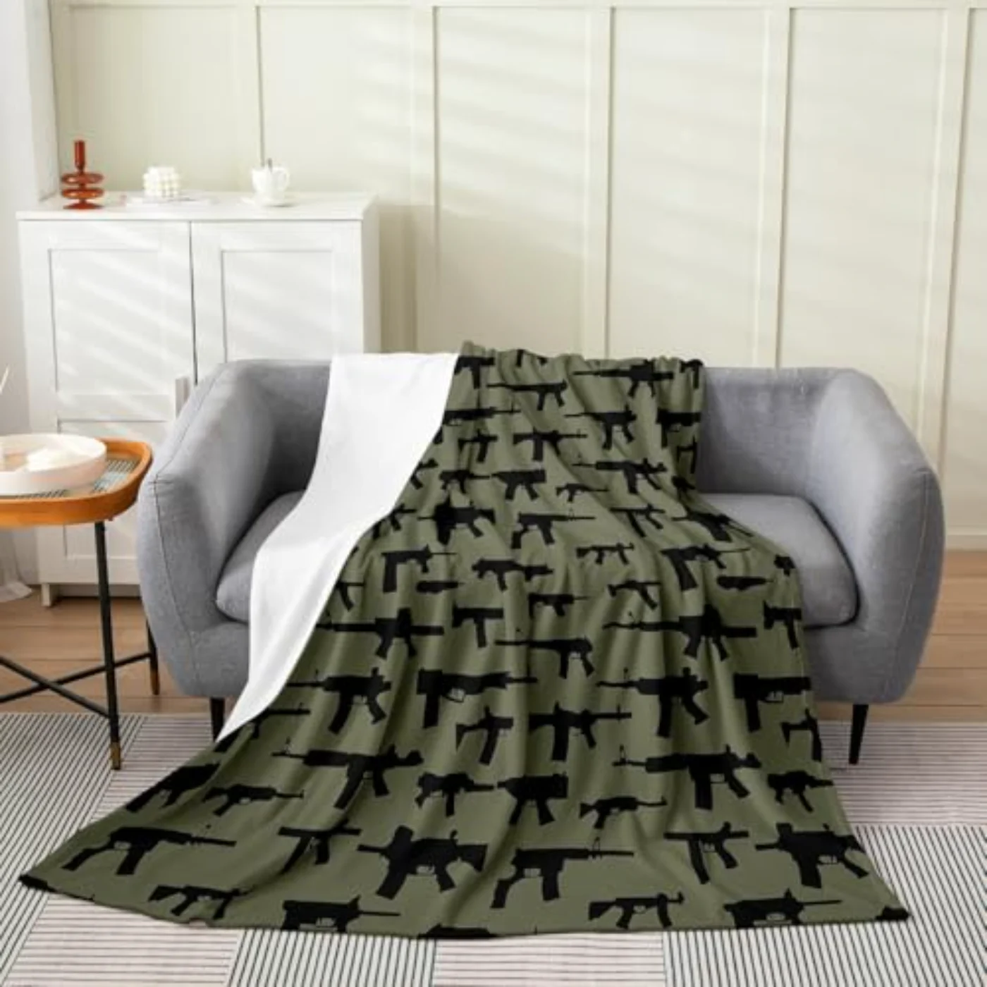 Machine Guns Blanket Boys Teens Throw, Twin