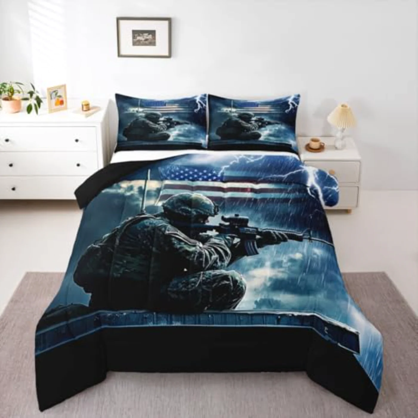 Camo Soldier Boys Teen Military Quilt, Twin