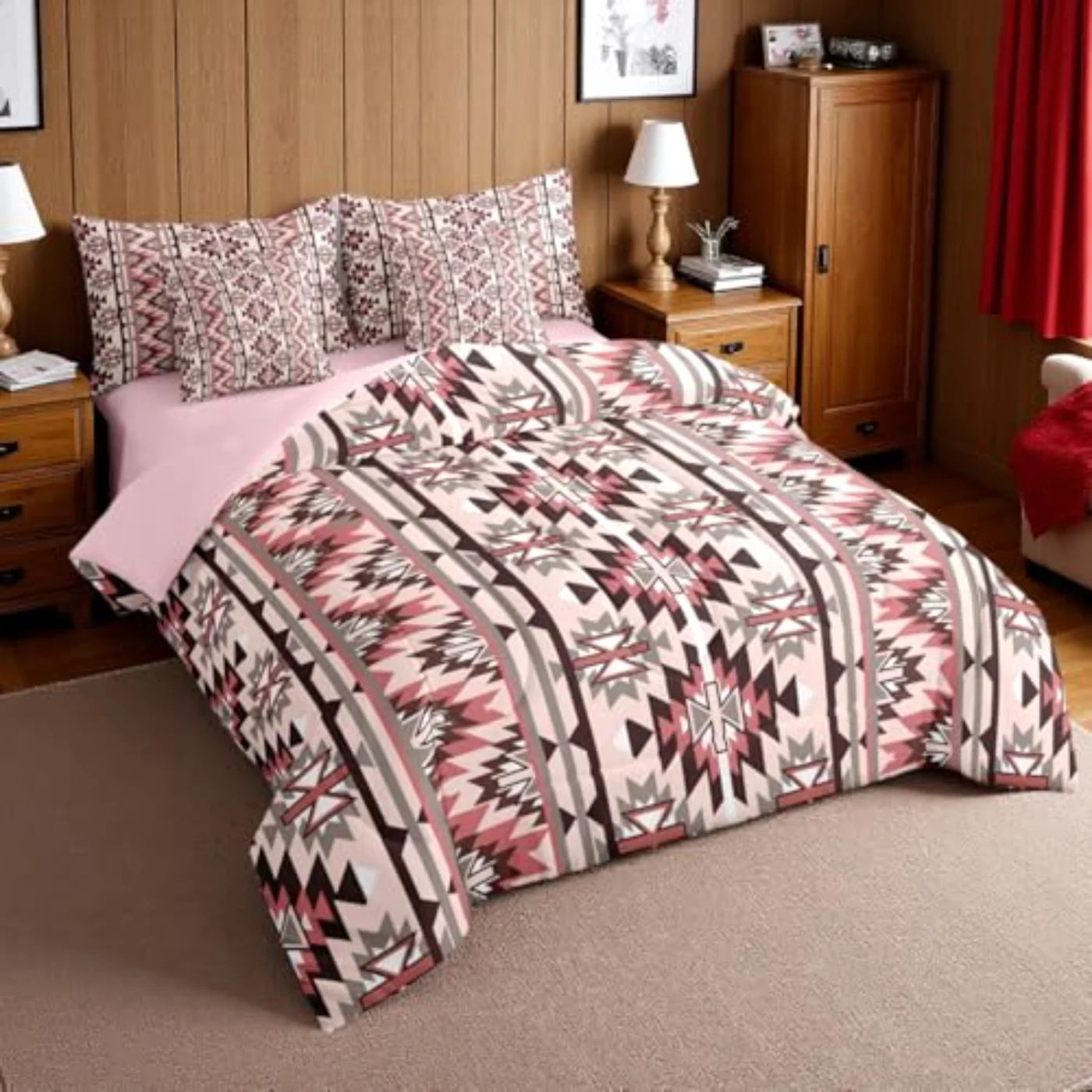 Pink Southwestern Exotic Aztec Nordic (8KCF)