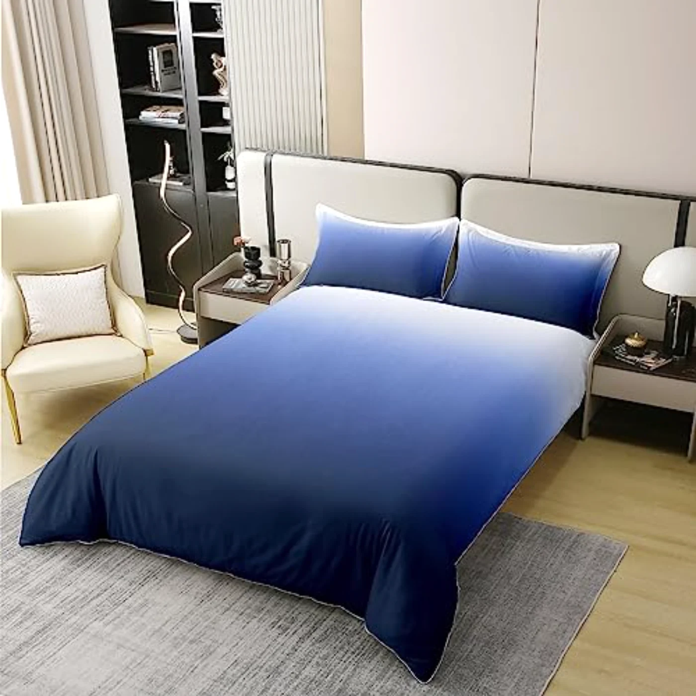 Organic Cotton Blue Ombre Ocean Duvet Cover, Twin