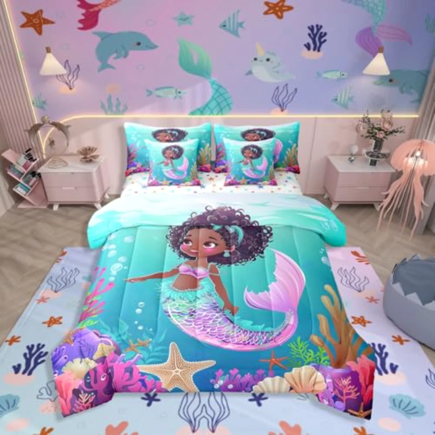Black Mermaid Sheets Black Princess (4VRC)