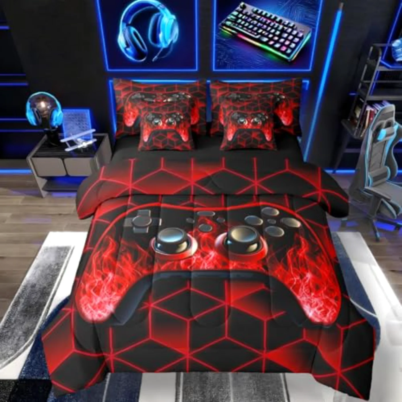 Game Consoles In Bag Comforter Set, King