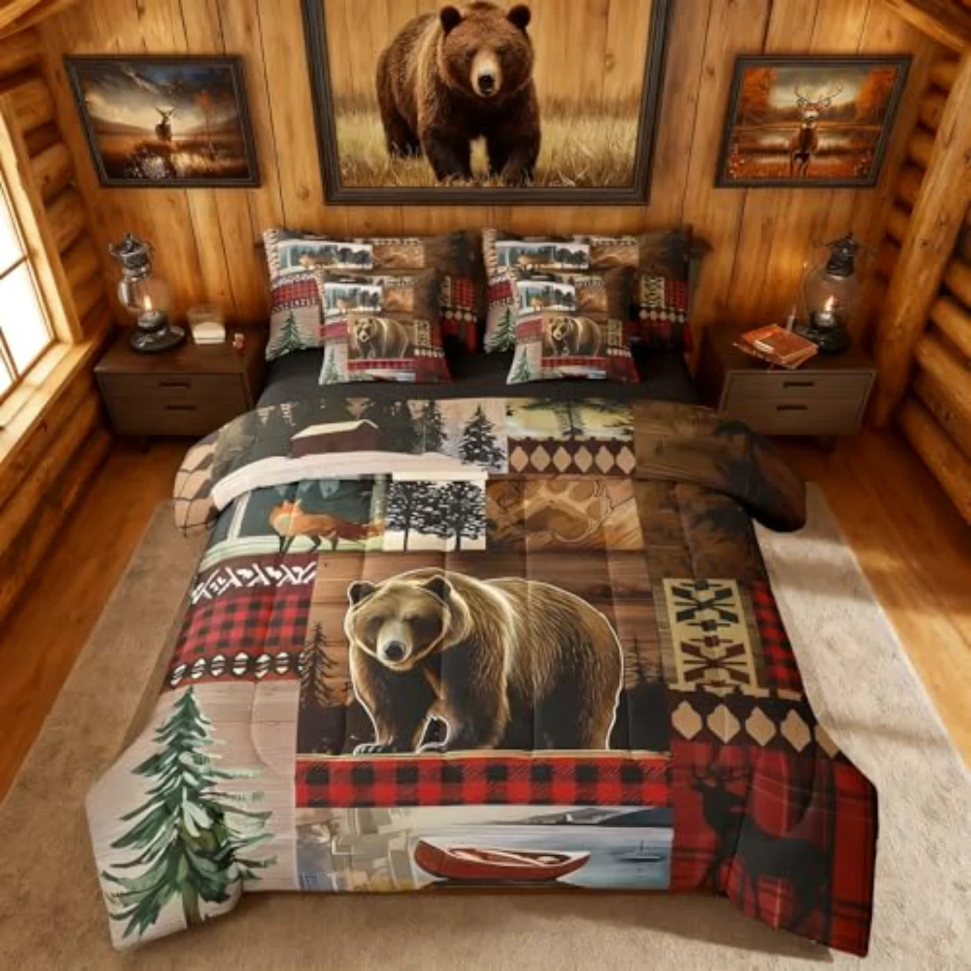 Rustic Cabin Comforter Set, Queen