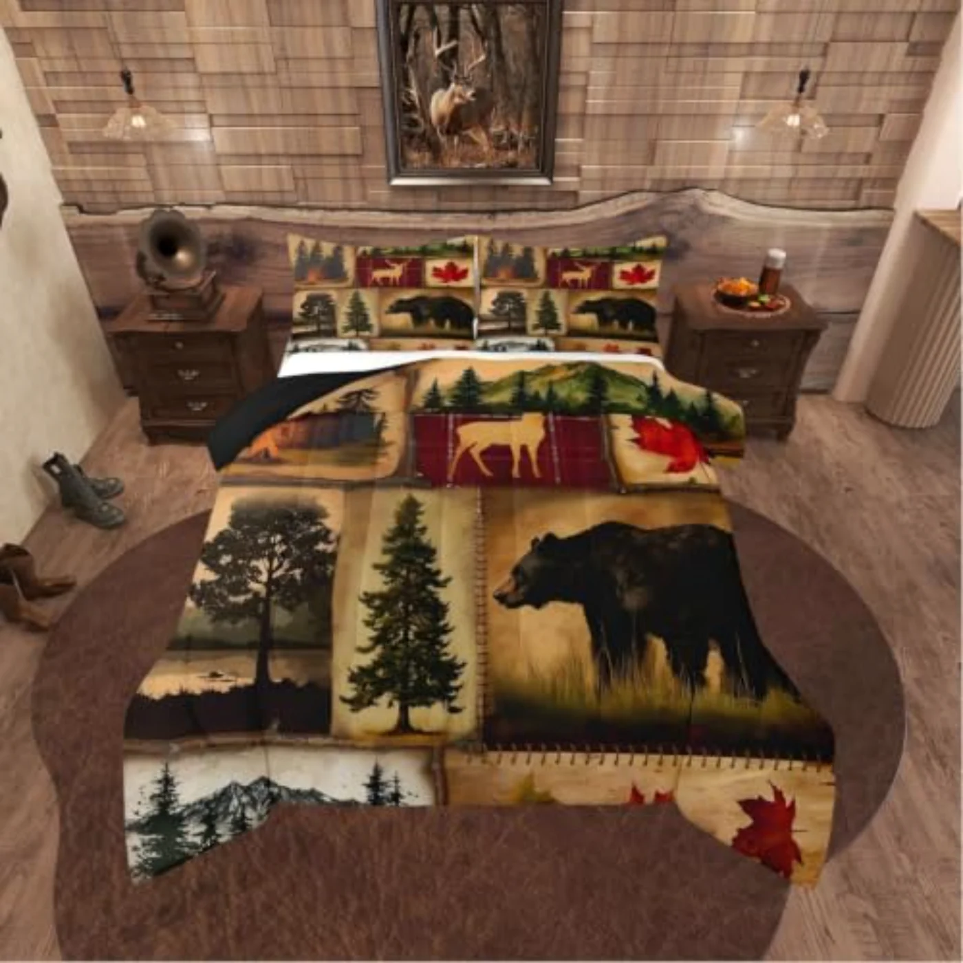 Rustic Farmhouse Comforter Set, Queen