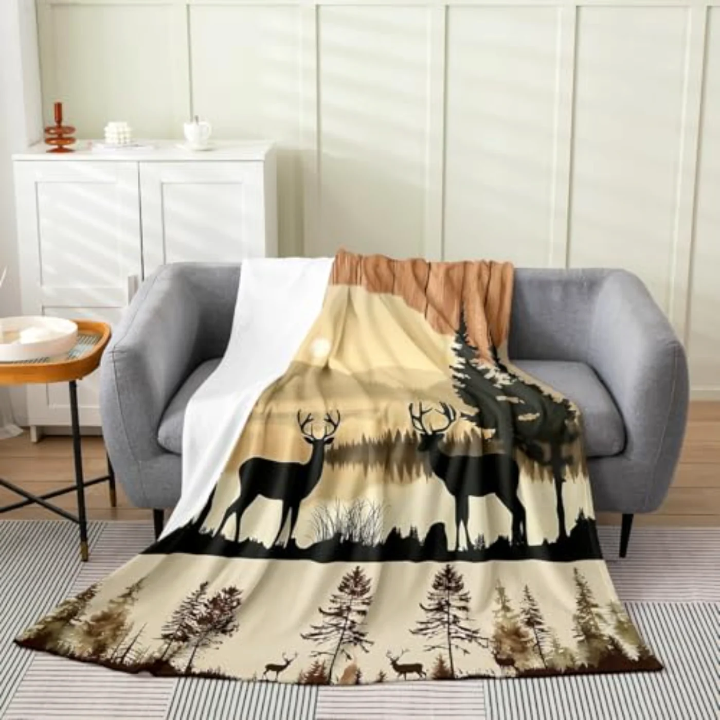 Rustic Deer Fleece Blanket X50 Throw