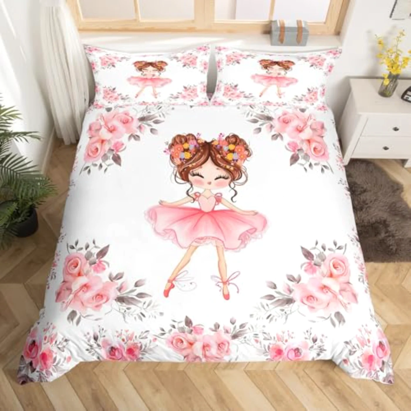 Ballet Girls Kids Ballerina Duvet Cover, Twin