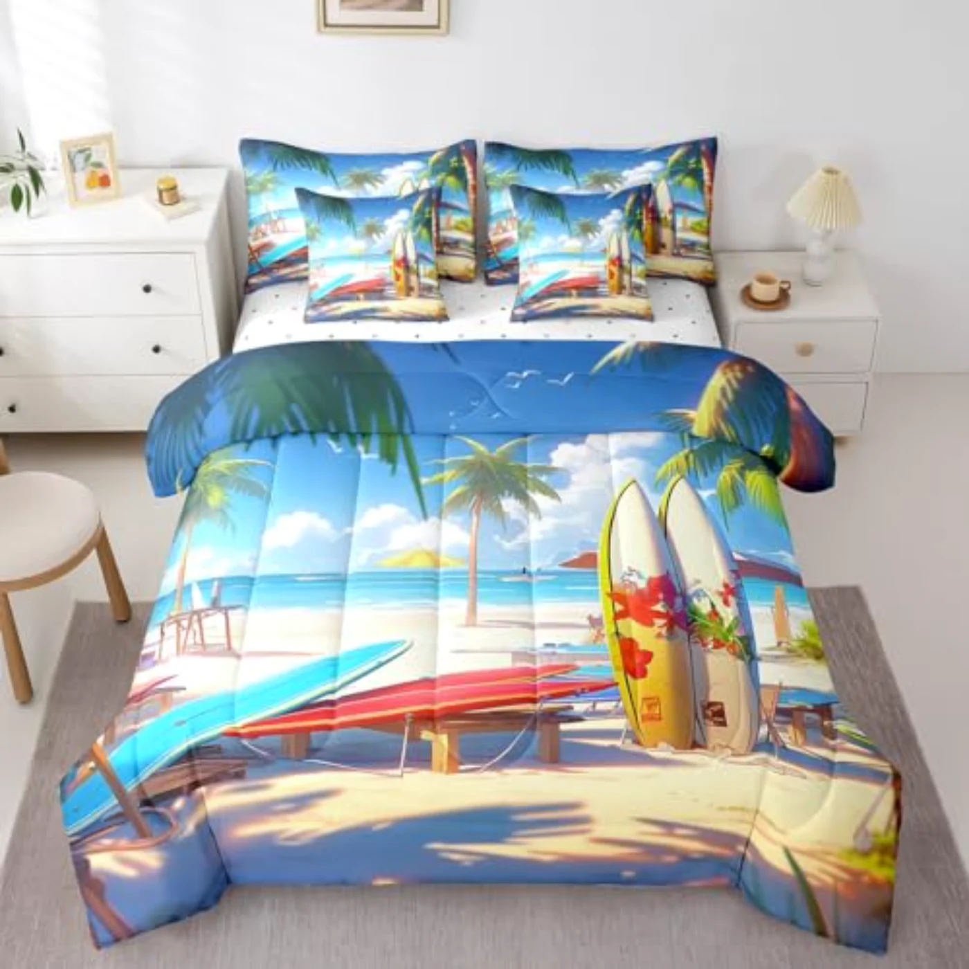 Ocean Kids Boys Girls Hawaii Comforter Set, Queen