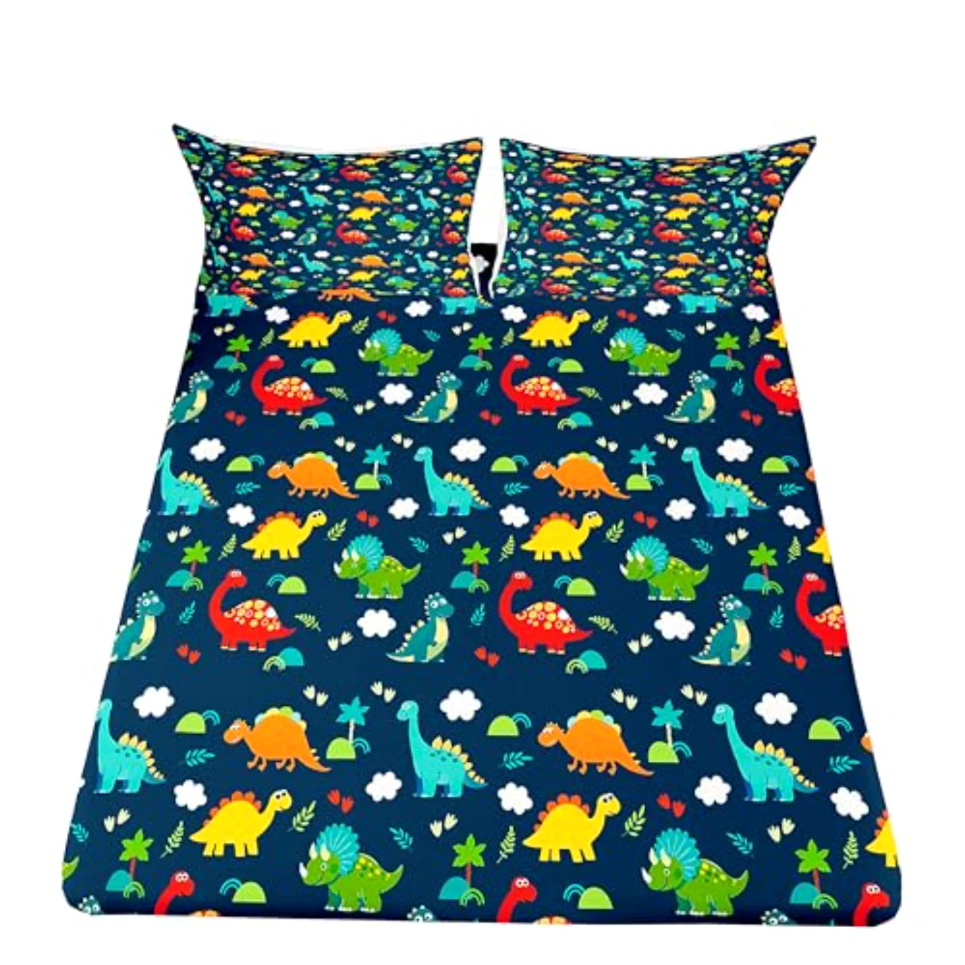 Dinosaur Fitted Kids Cartoon Dinosaur Sheet Set, Queen