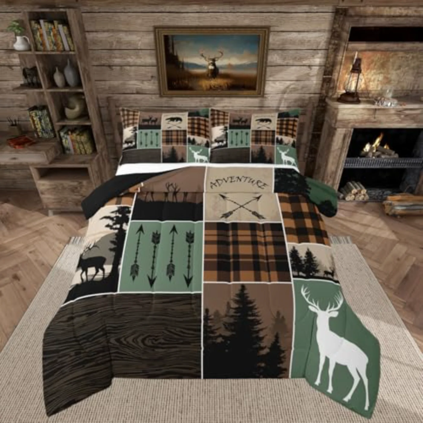 Farmhouse Retro Rustic Comforter Set, Full