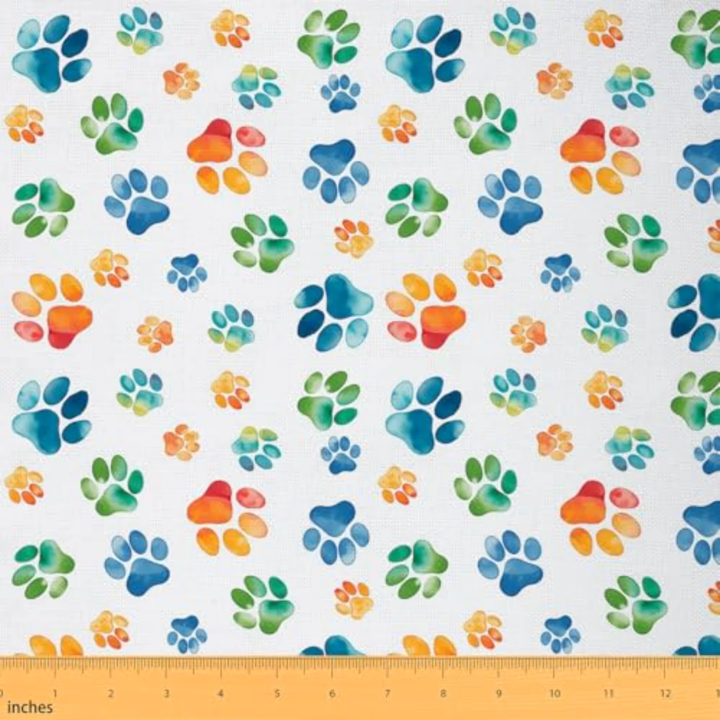 Rainbow Dog Paws Fabric By Comforter Set