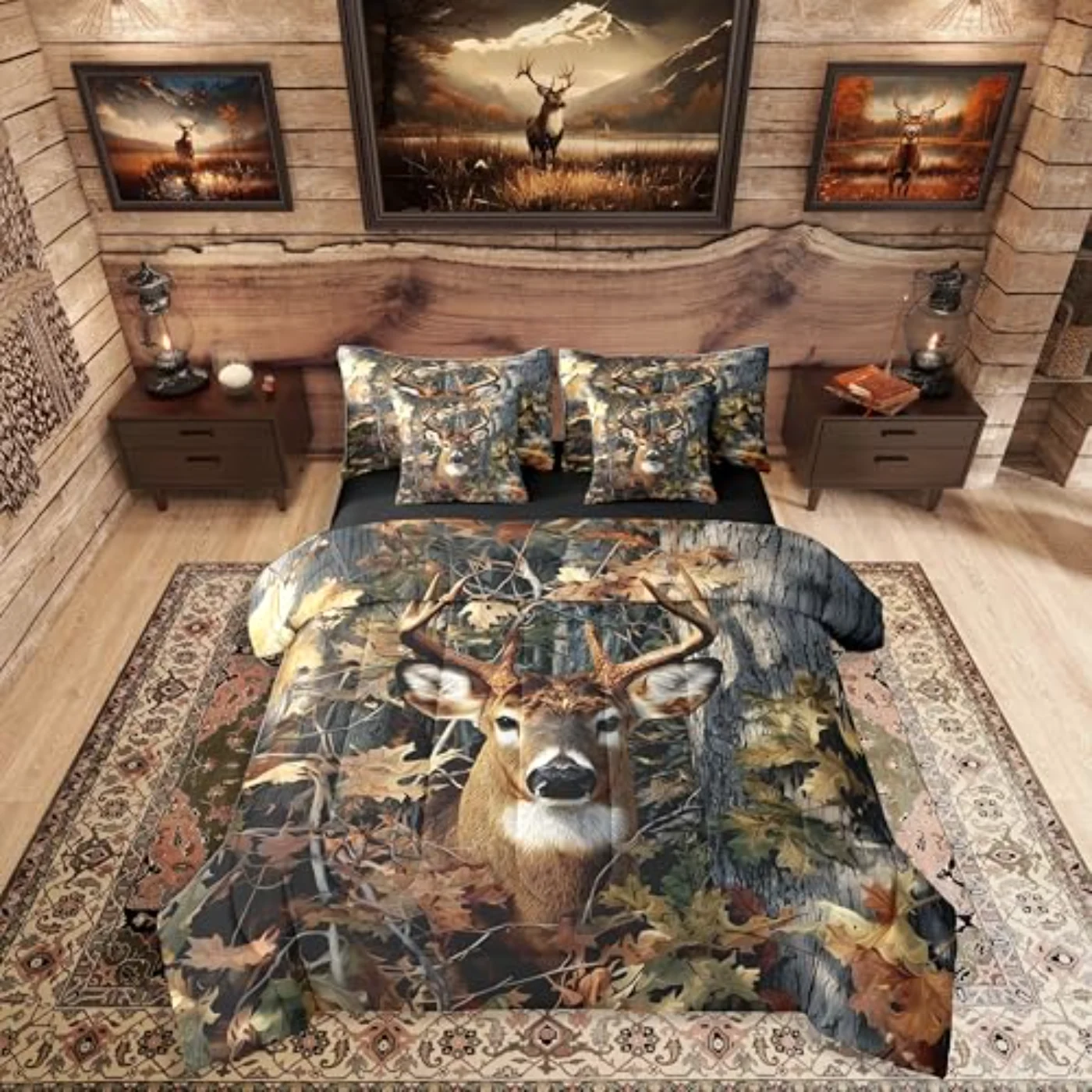 Hunting Deer - Men Deer Comforter Set, King