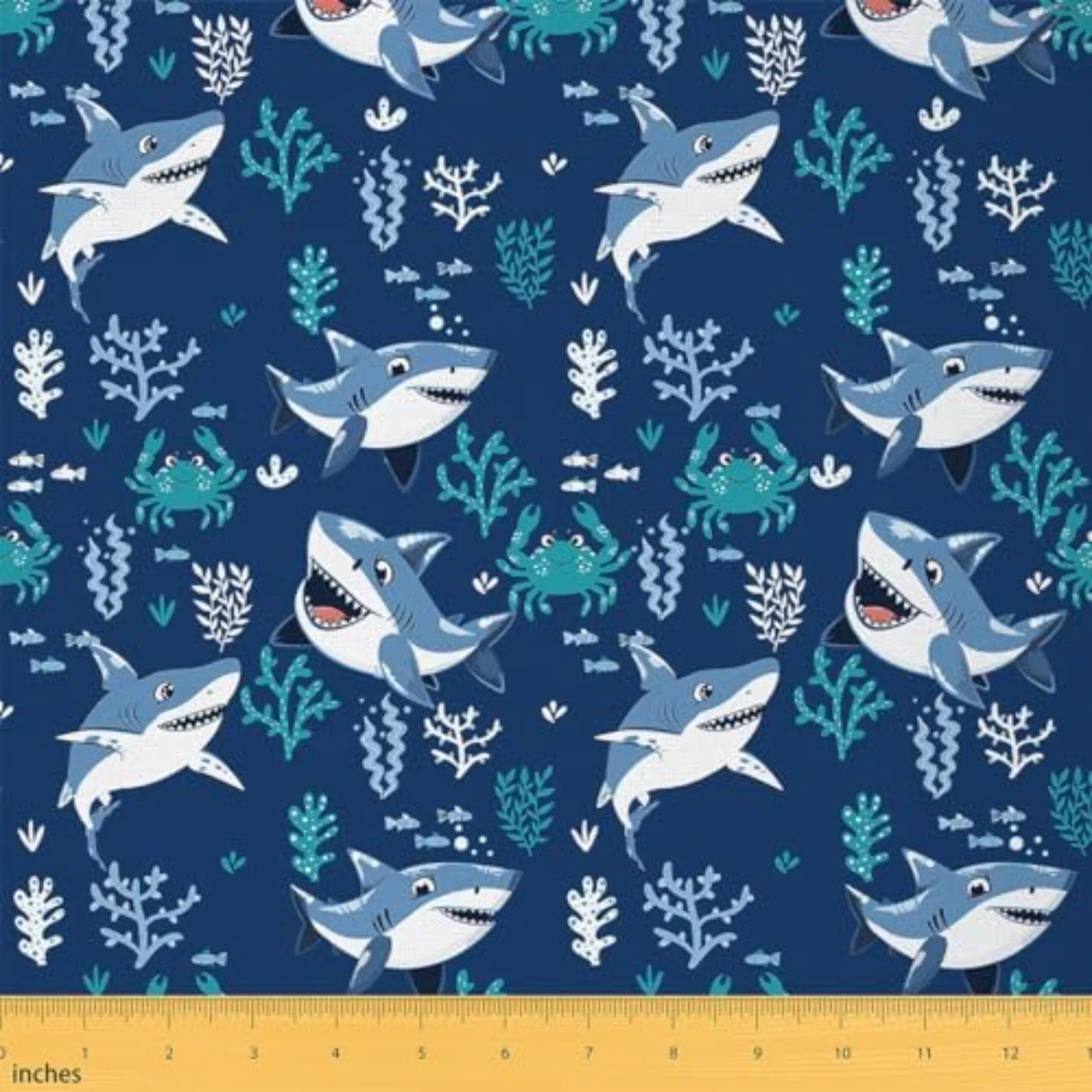 Shark Upholstery Fabric Cute Cartoon Comforter Set