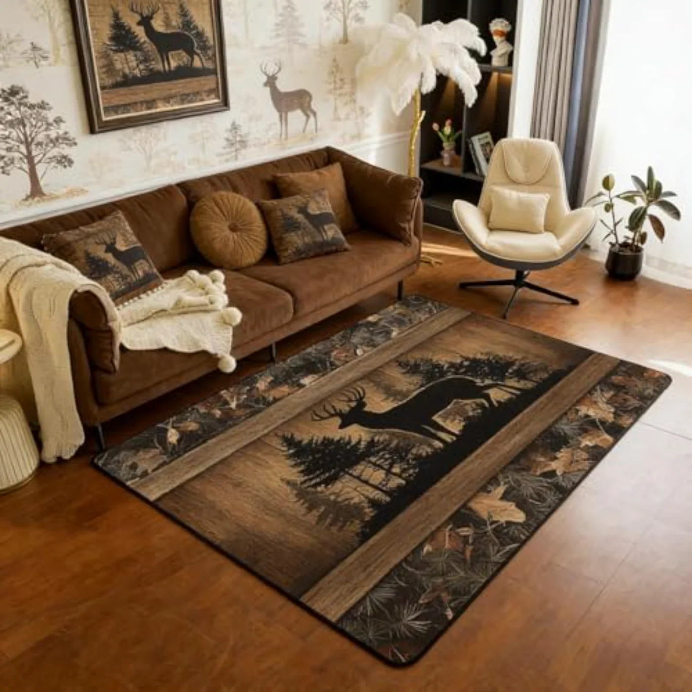 Farmhouse Deer Area Rug X5 Rug