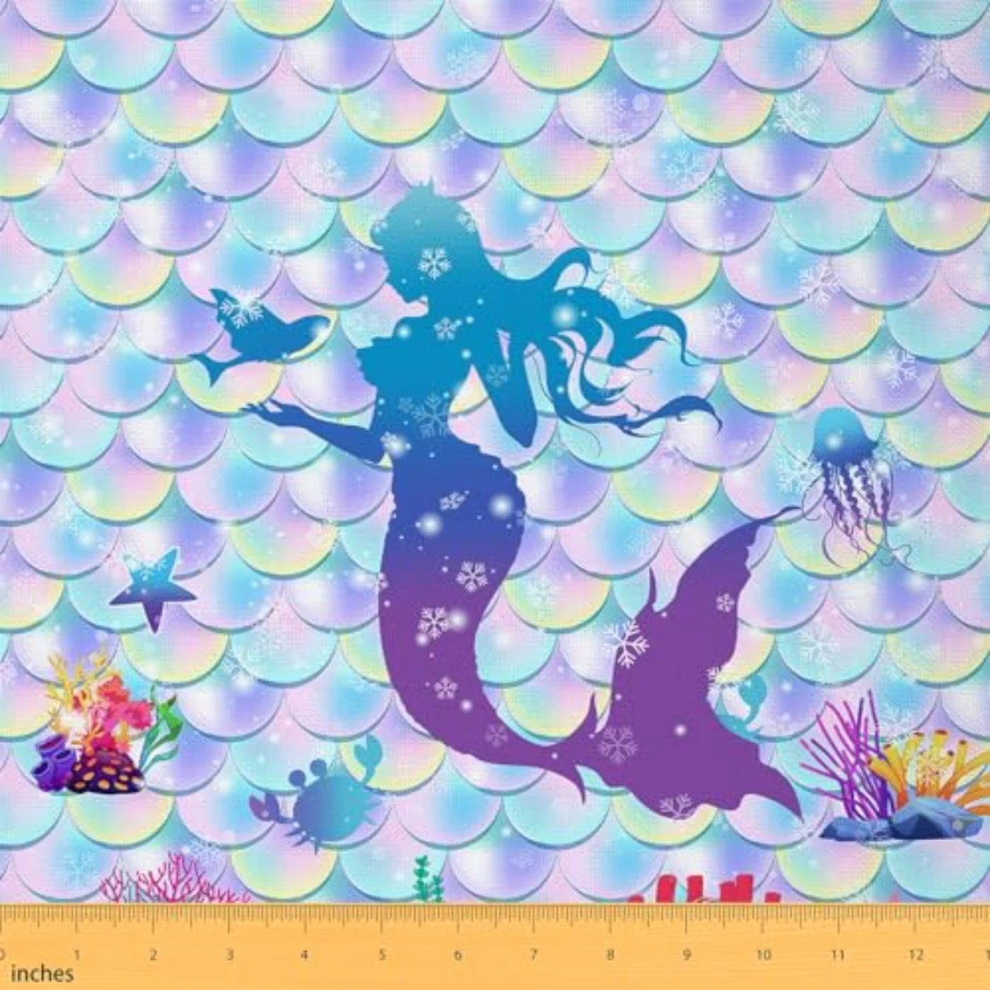 Mermaid Decorative Fabric By Yard Comforter Set