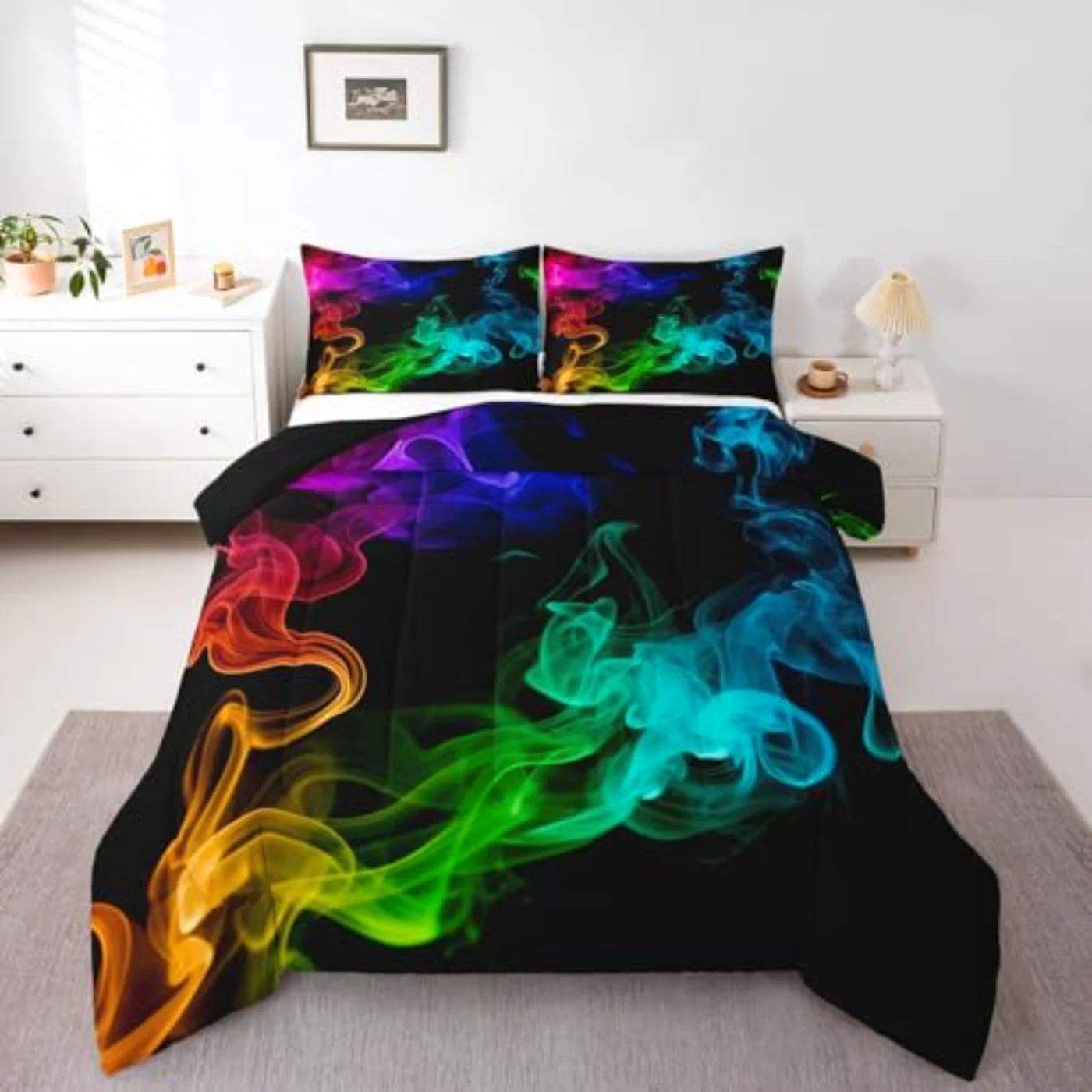Psychedelic Smoke Comforter Set, King