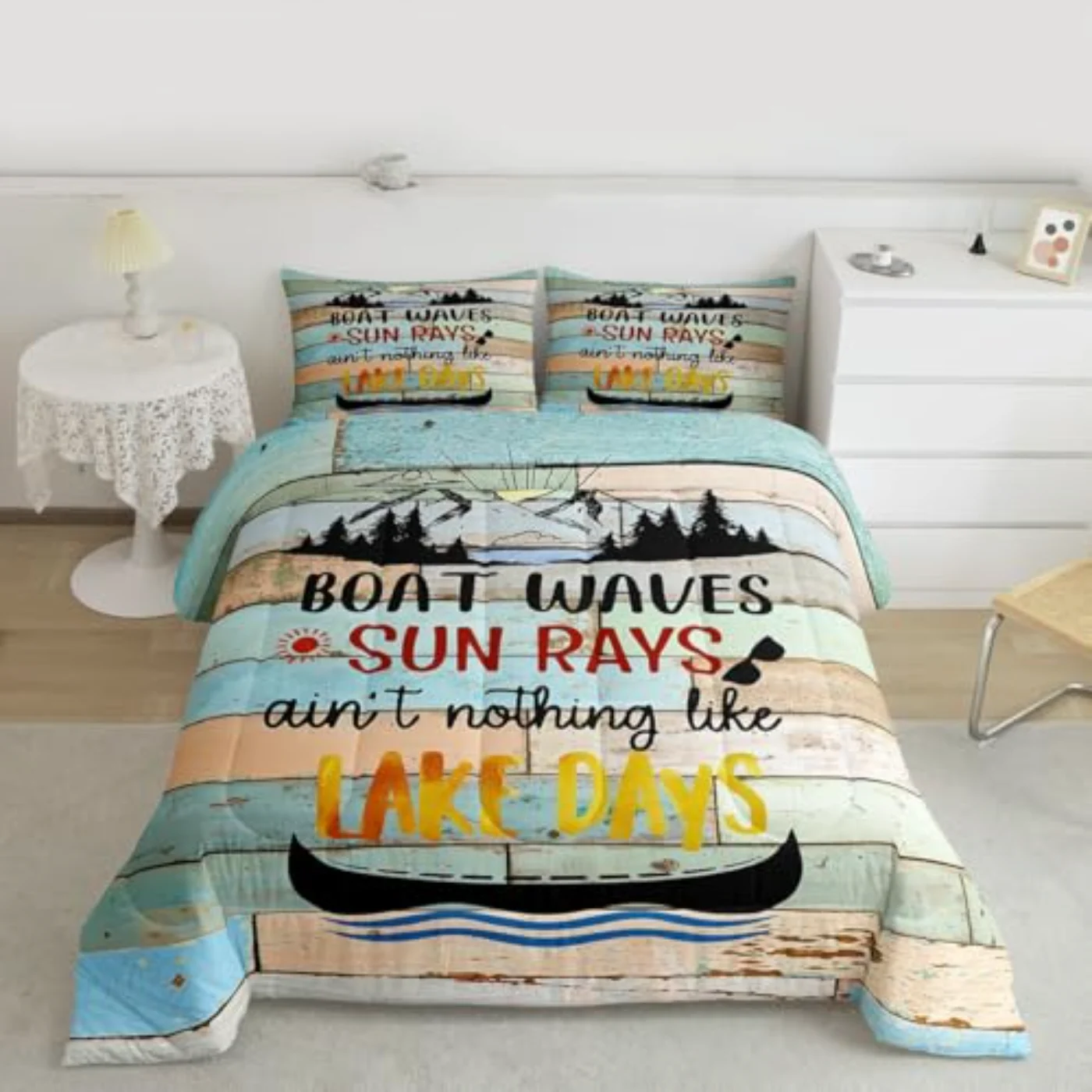 Lake Floats Lake House Comforter Set, King