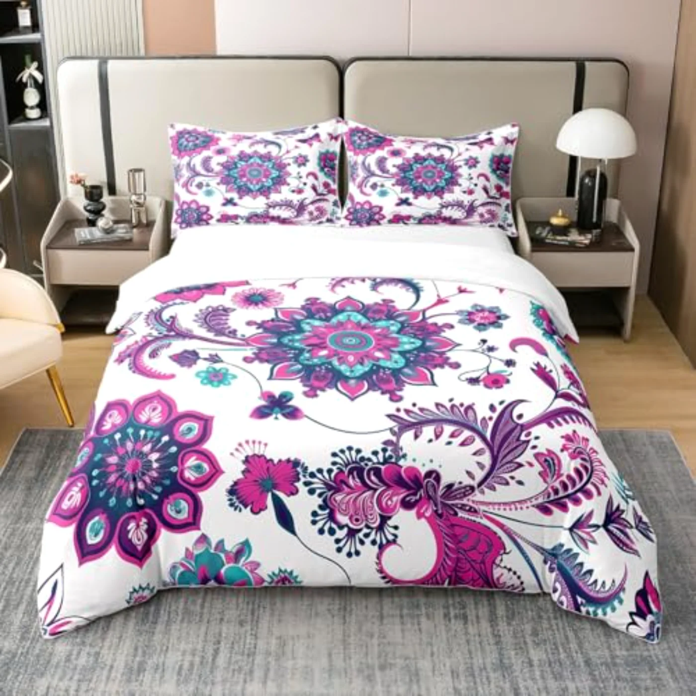 Boho Exotic Cotton Duvet Cover, Twin