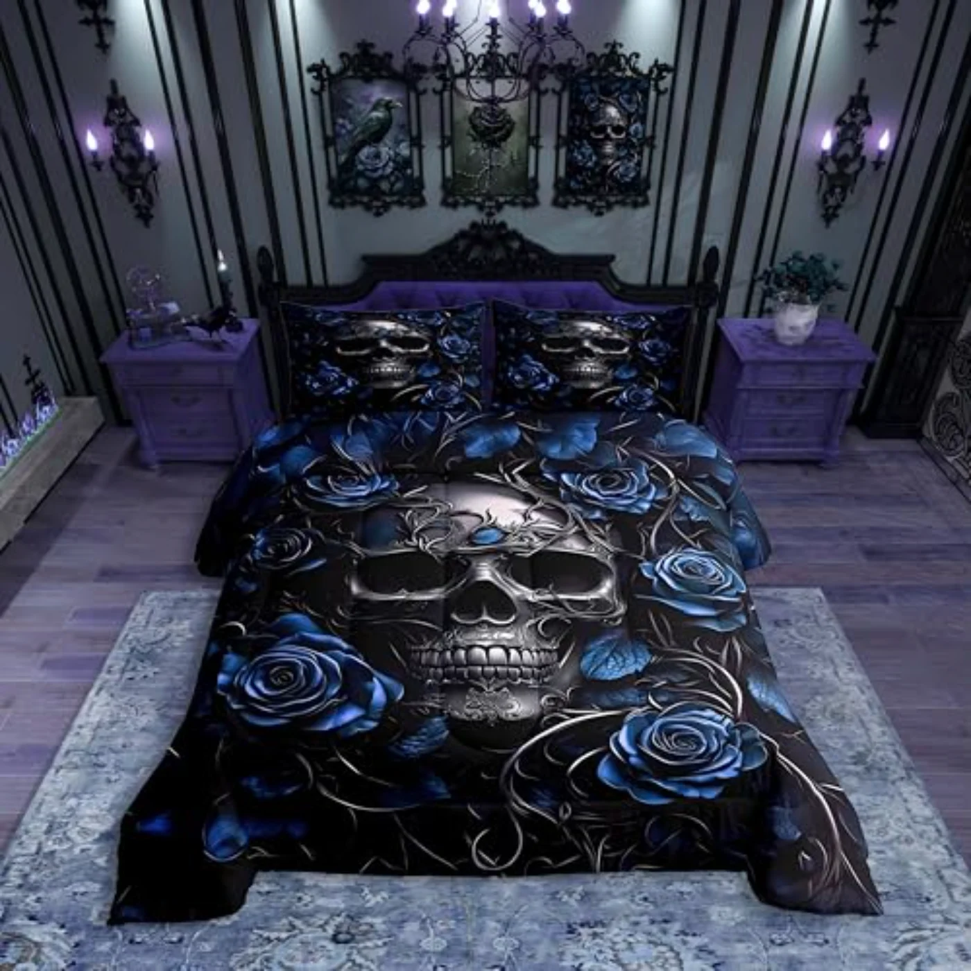Adults Gothic Bohemian Boho Goth Comforter Set, Queen