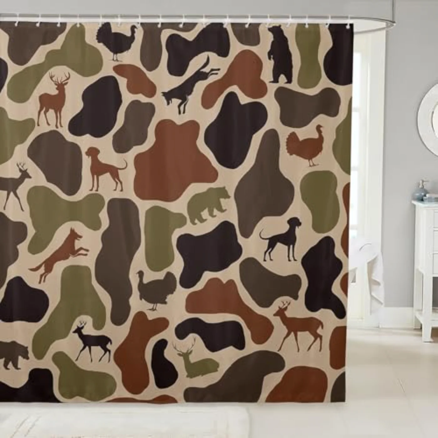 Deer Bear Shower Curtain Wx72 Shower Curtain