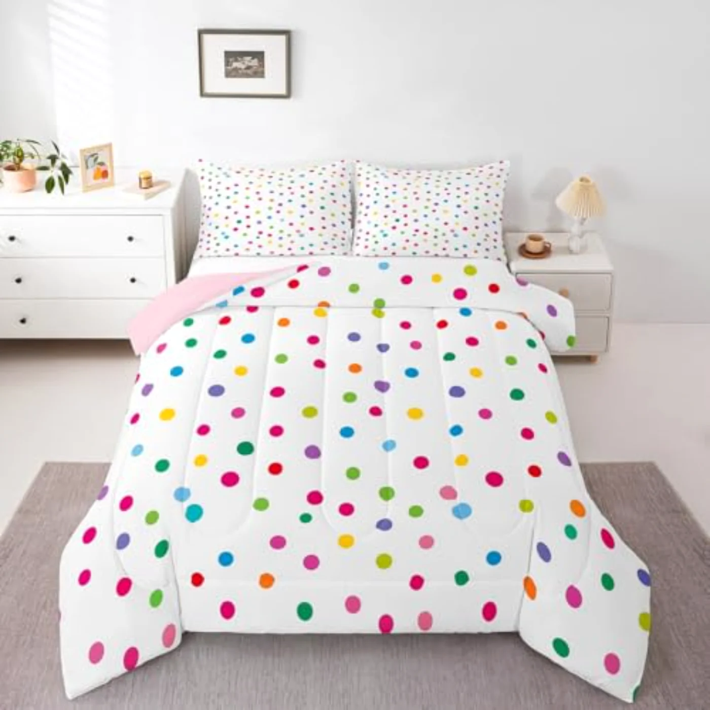 Colorful Dots Quilt, Twin
