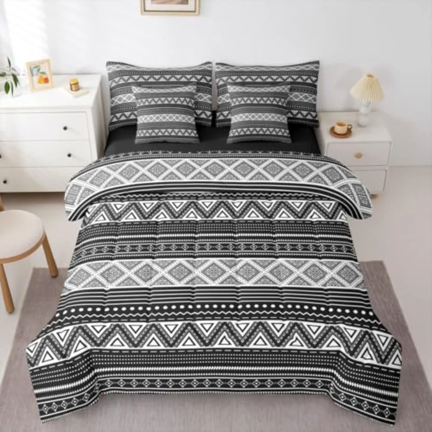 Boho Aztec Sheets Comforter Set, King