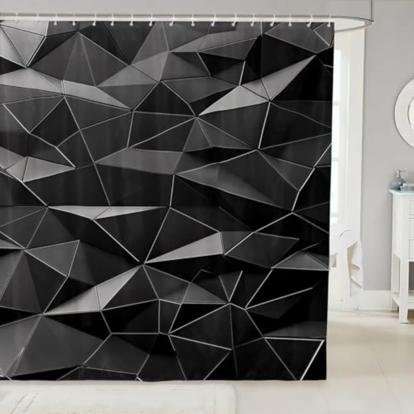 Triangle Geometric Shower Curtain Wx72 Shower Curtain