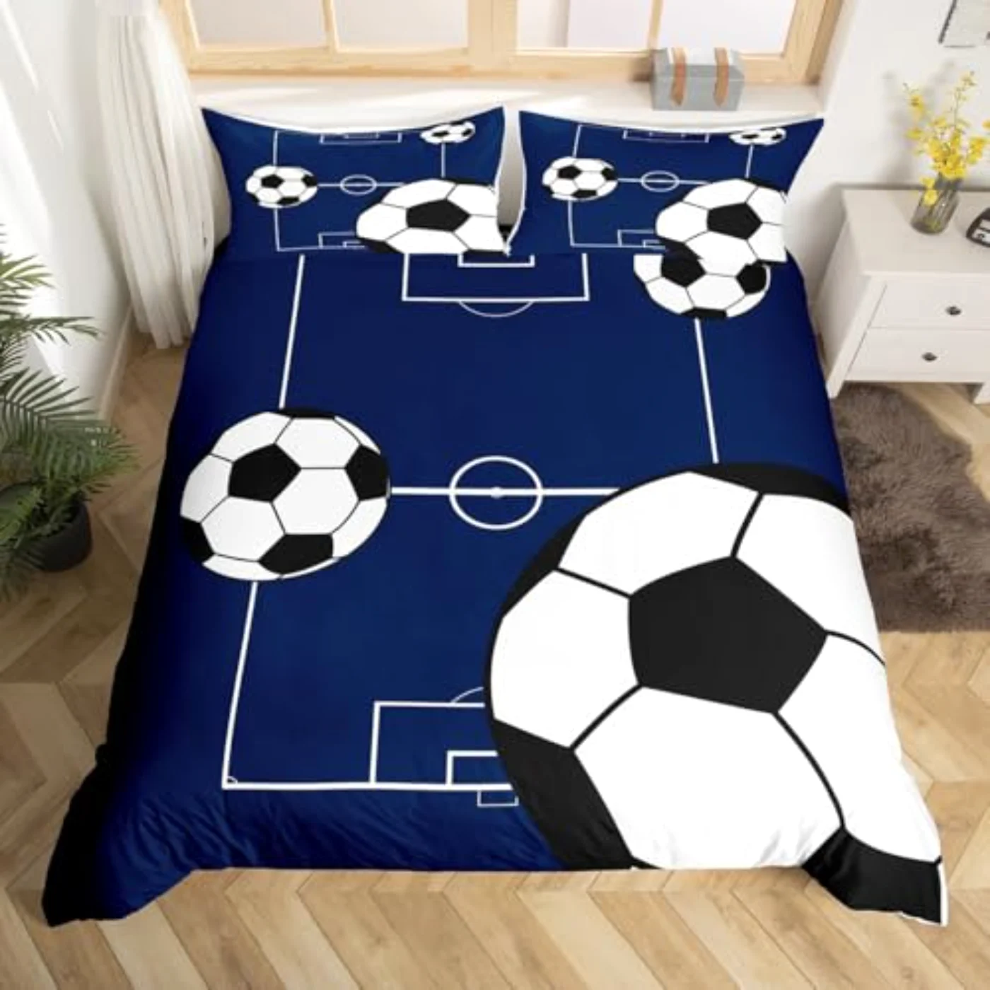 Football Boys Sports Theme Kids Duvet Cover, Twin