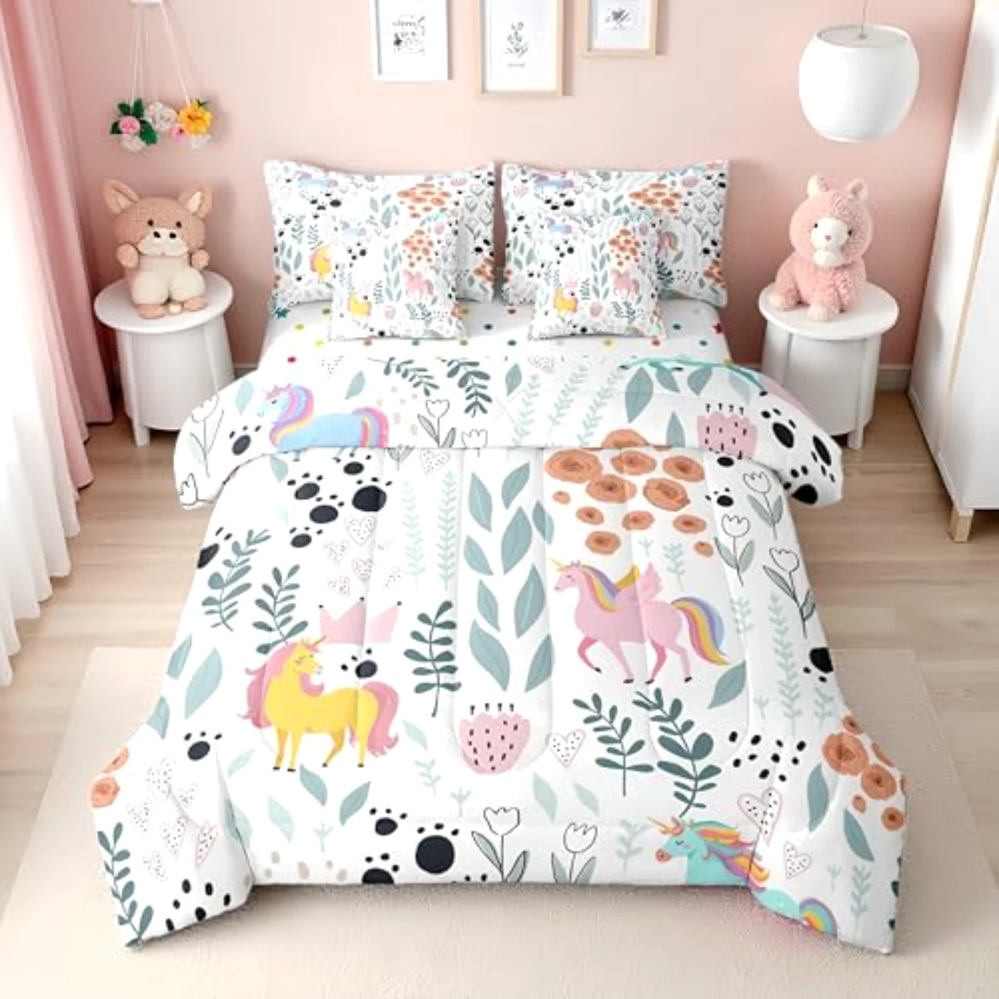 Kids Unicorn Girls Comforter Set, Twin