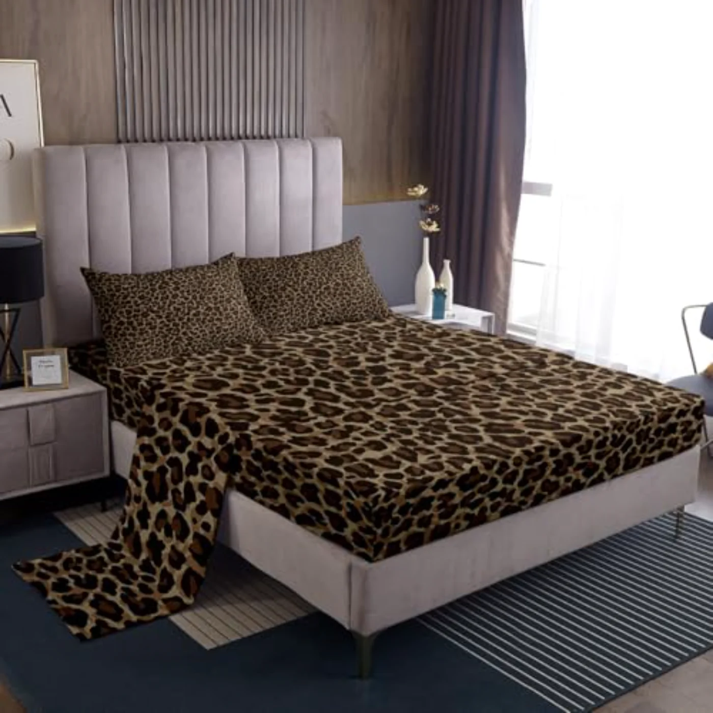 Cheetah Print Sheets Kids Boys Sheet Set, Queen