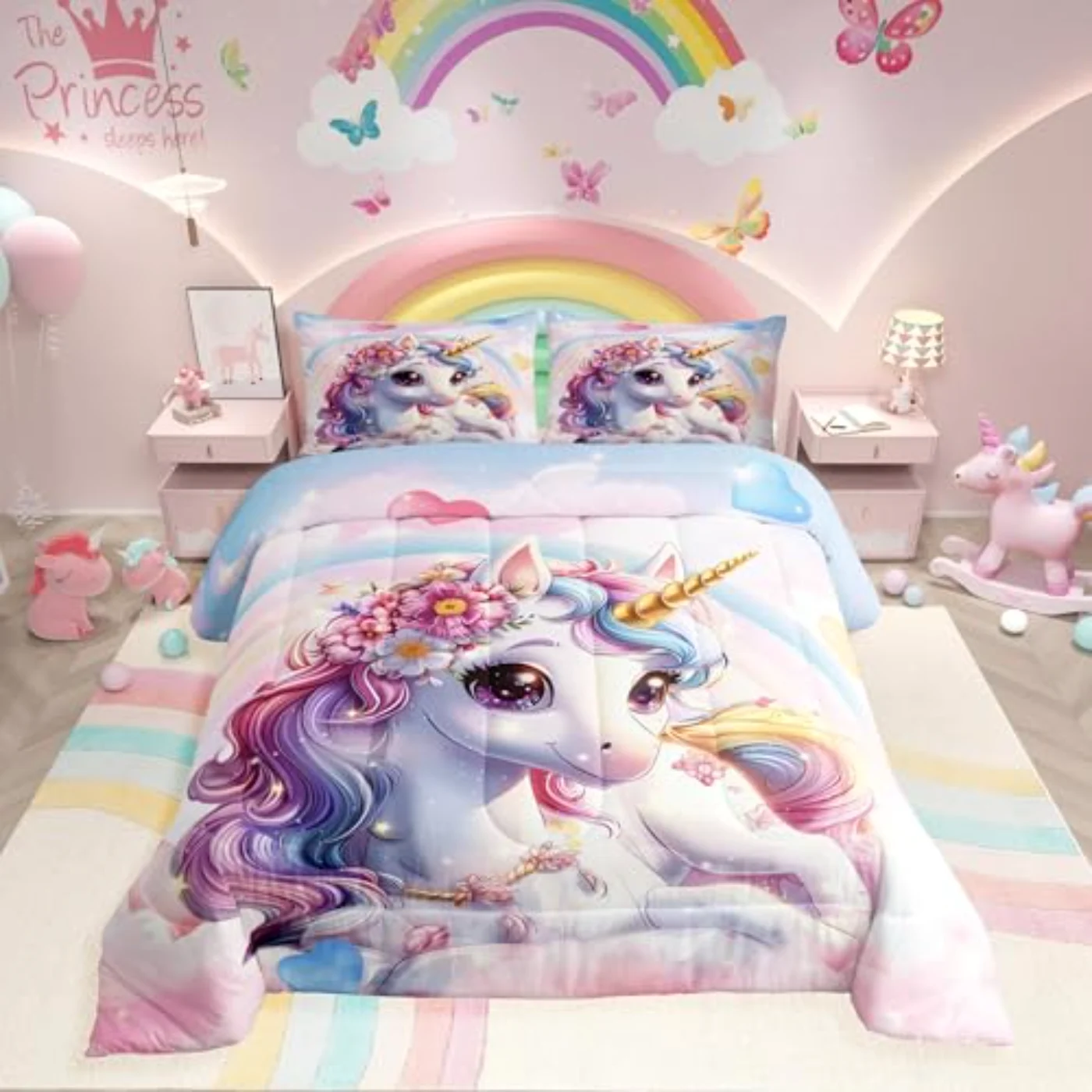 Unicorn Girls Cute Rainbow Unicorn (N3G1)