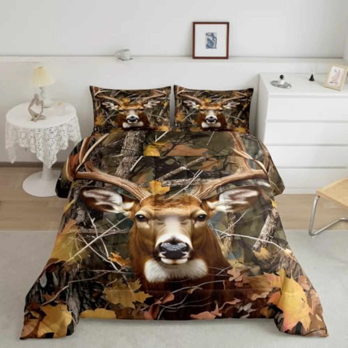 Kids Deer Boys Hunting Animal Quilt, Queen